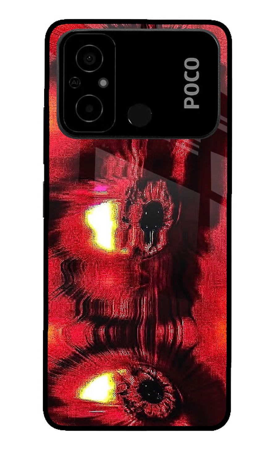 Fire Eye Poco C55 Back Cover, Glass case