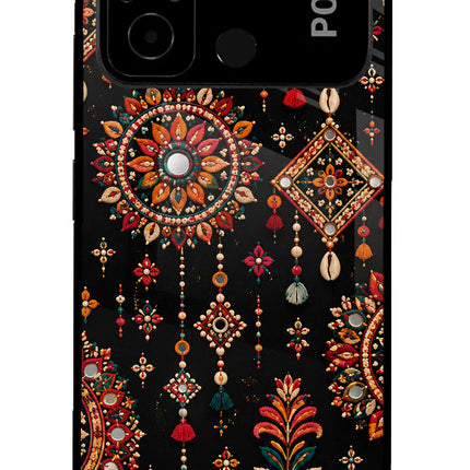 Boho Noir Poco C55 Glass Case