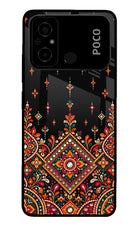 Noir Mehfil Poco C55 Glass Case
