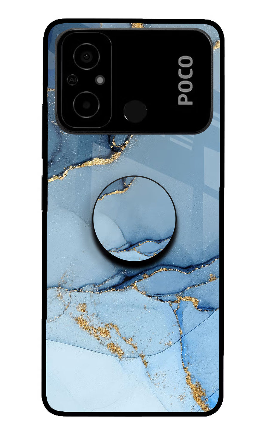 Blue Marble Poco C55 Pop Case, Glass case