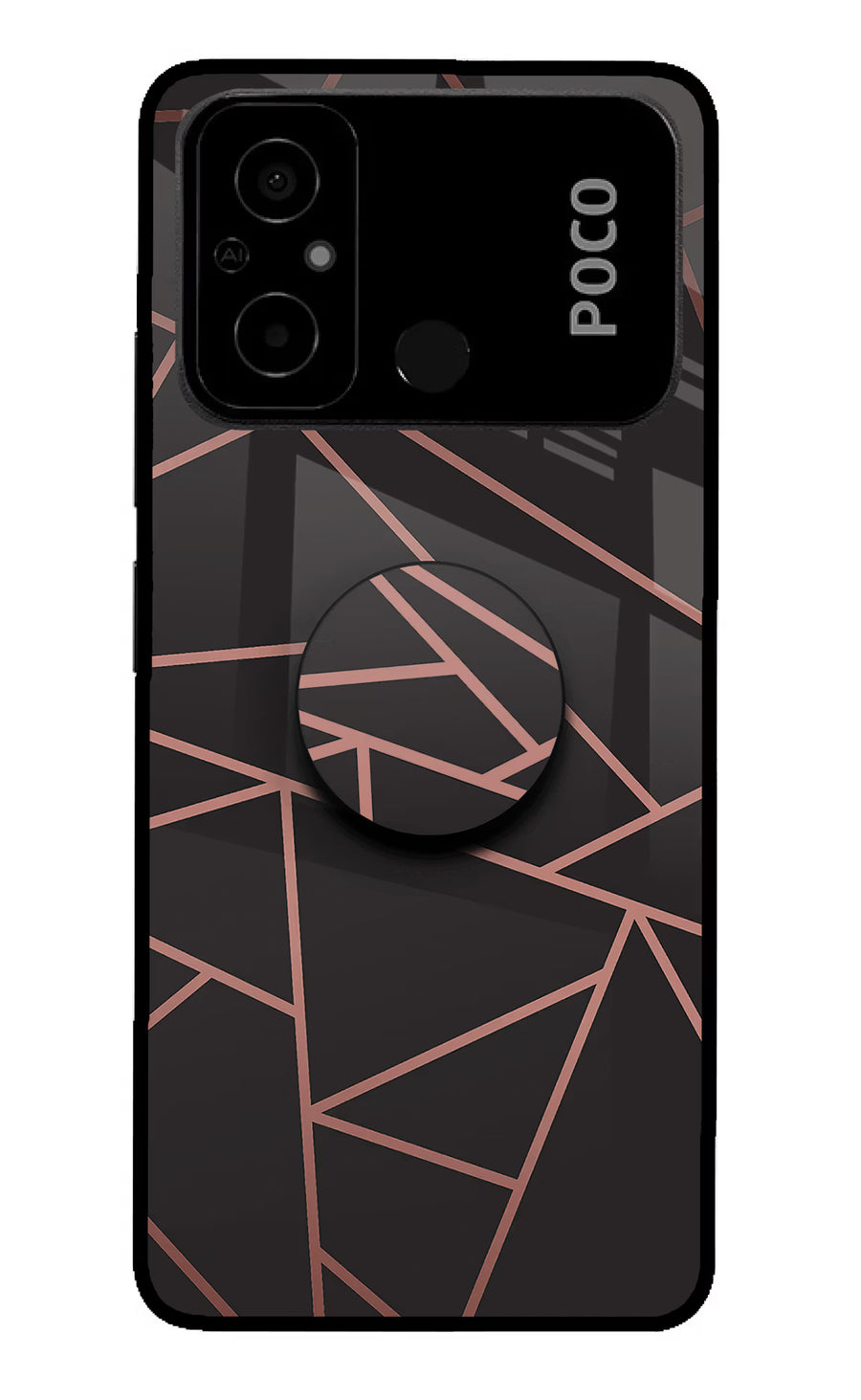 Geometric Pattern Poco C55 Pop Case, Glass case