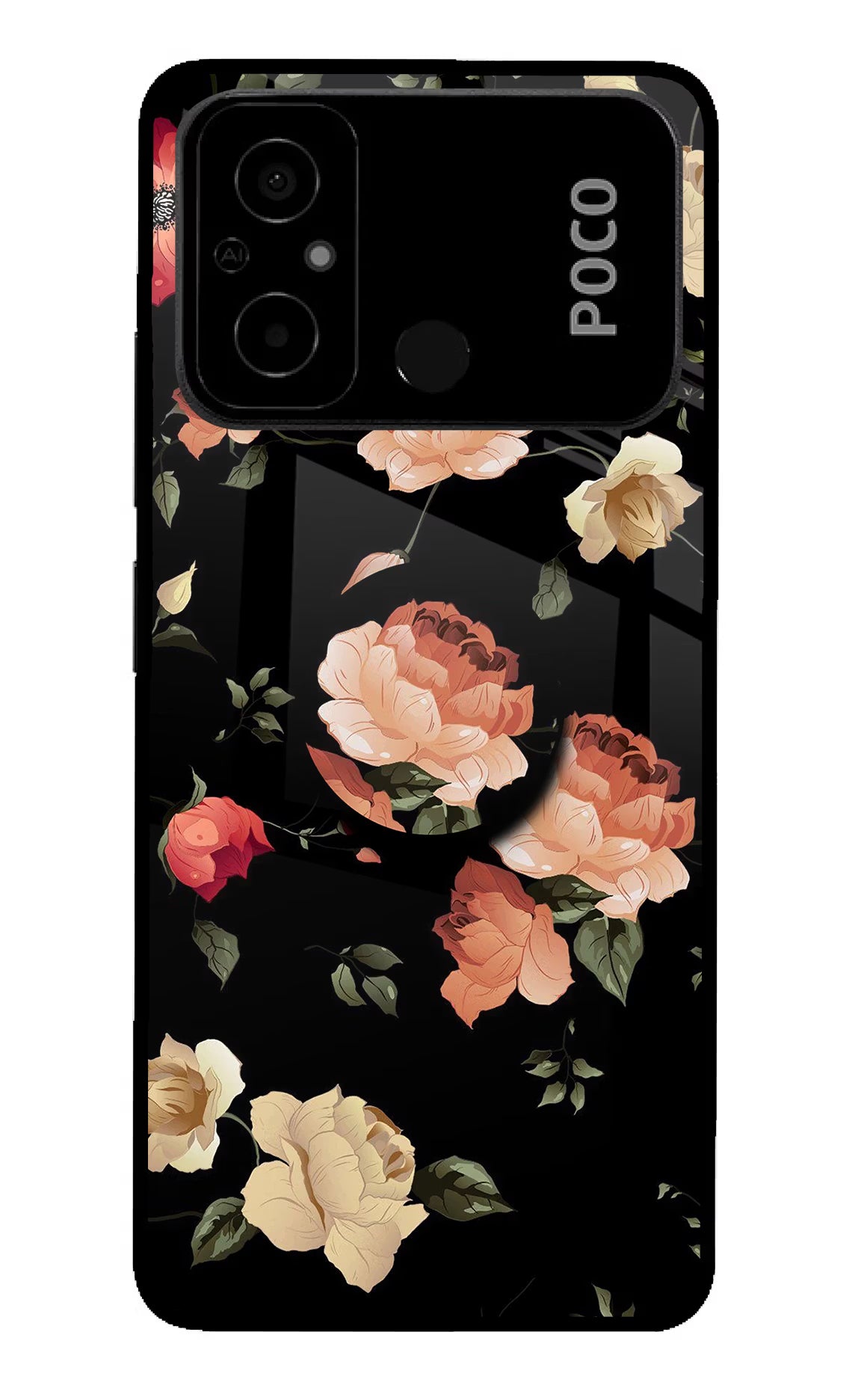Flowers Poco C55 Pop Case by Casekaro