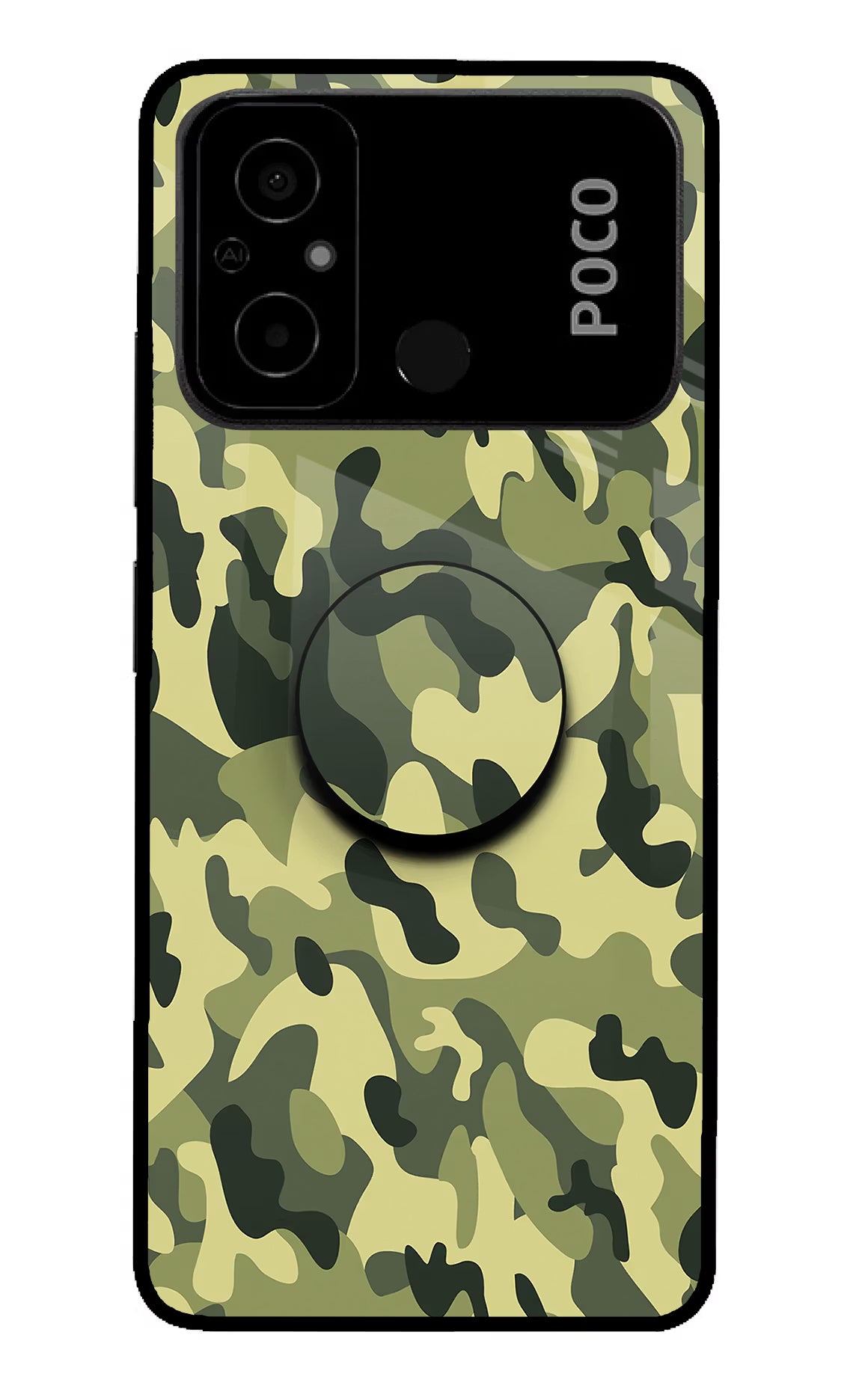 Camouflage Poco C55 Pop Case by Casekaro