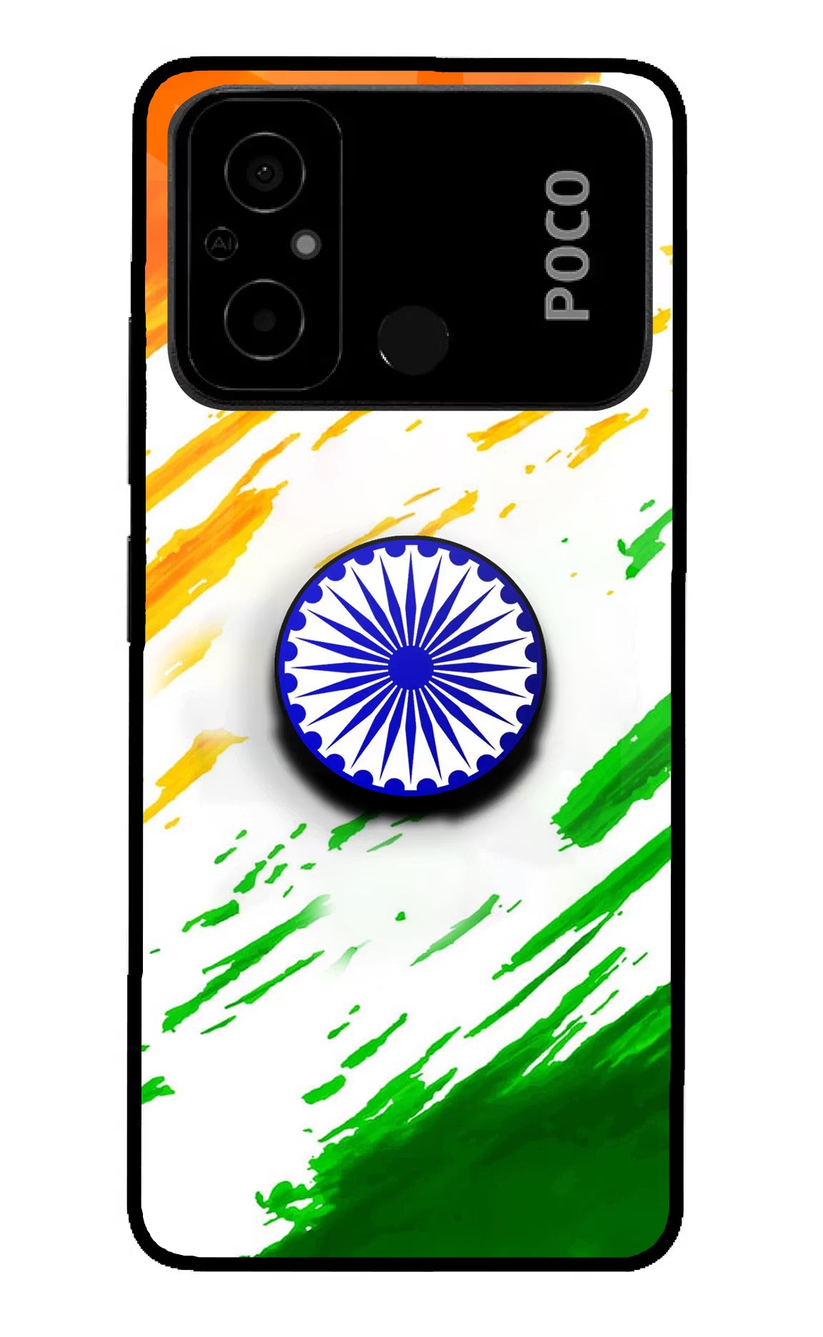 Indian Flag Ashoka Chakra Poco C55 Pop Case by Casekaro