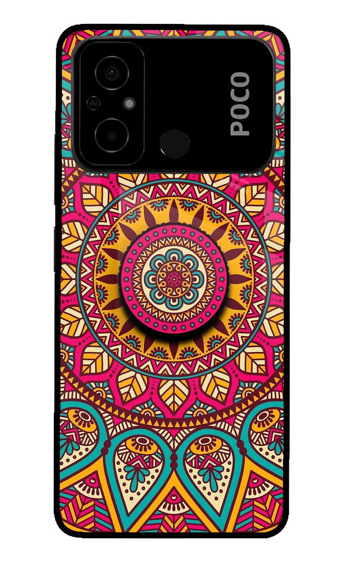 Mandala Poco C55 Pop Case by Casekaro