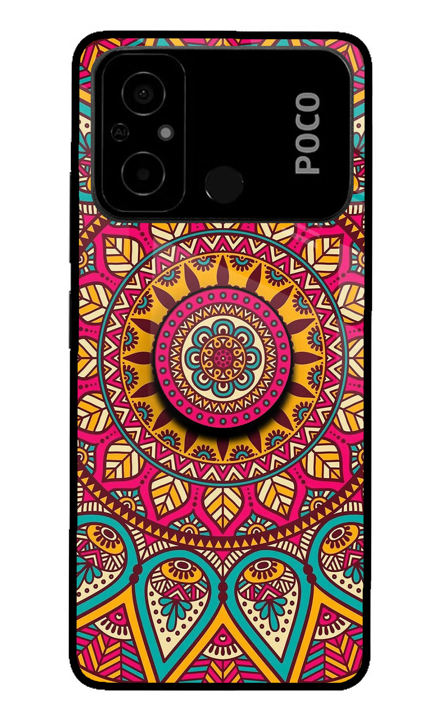 Mandala Poco C55 Pop Case, Glass case