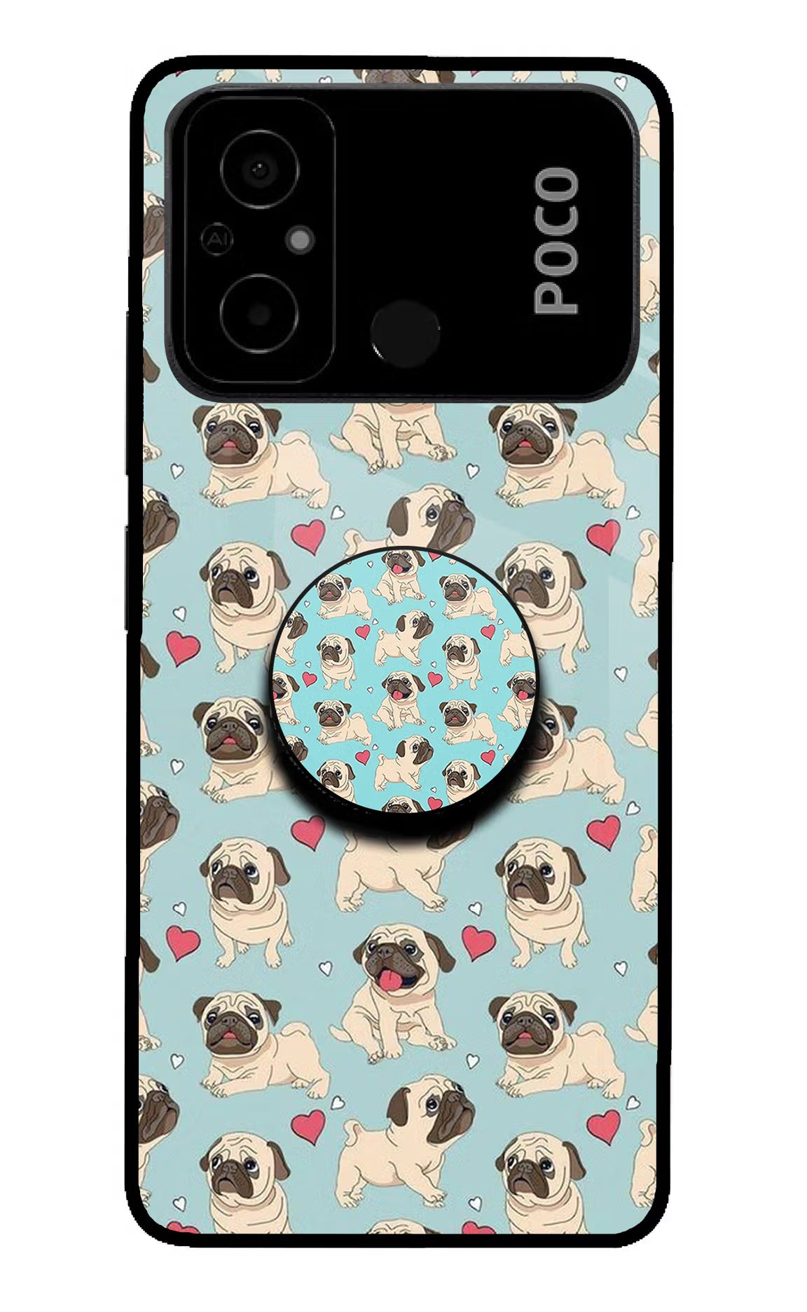 Pug Dog Poco C55 Pop Case by Casekaro