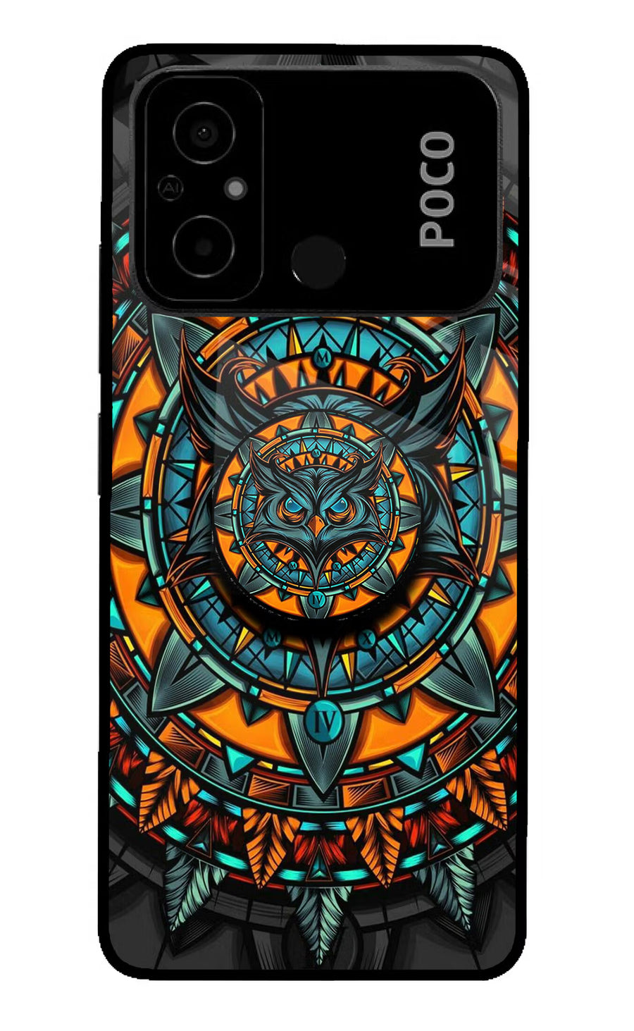 Angry Owl Poco C55 Pop Case, Glass case