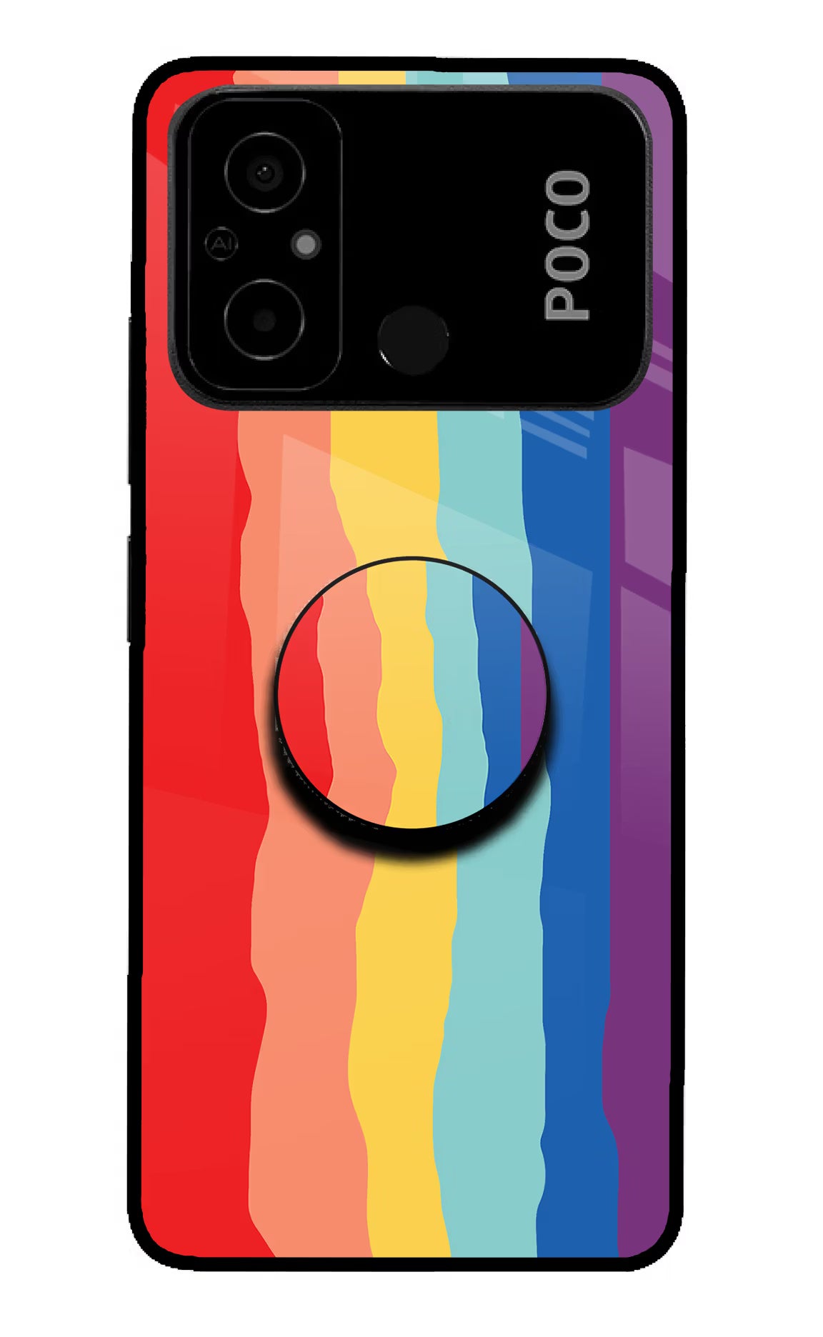 Rainbow Poco C55 Pop Case by Casekaro