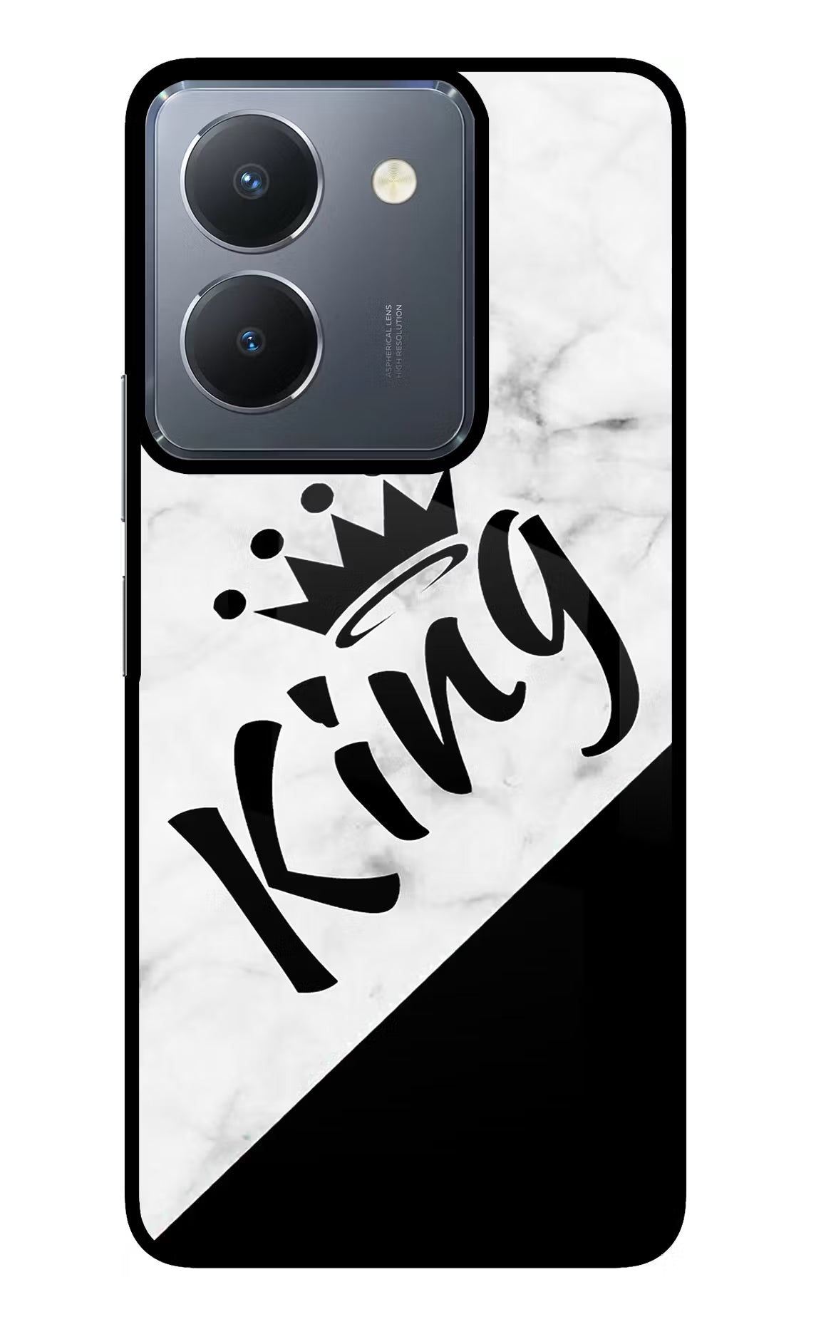 King Vivo Y36 Glass Case Back Cover by Casekaro