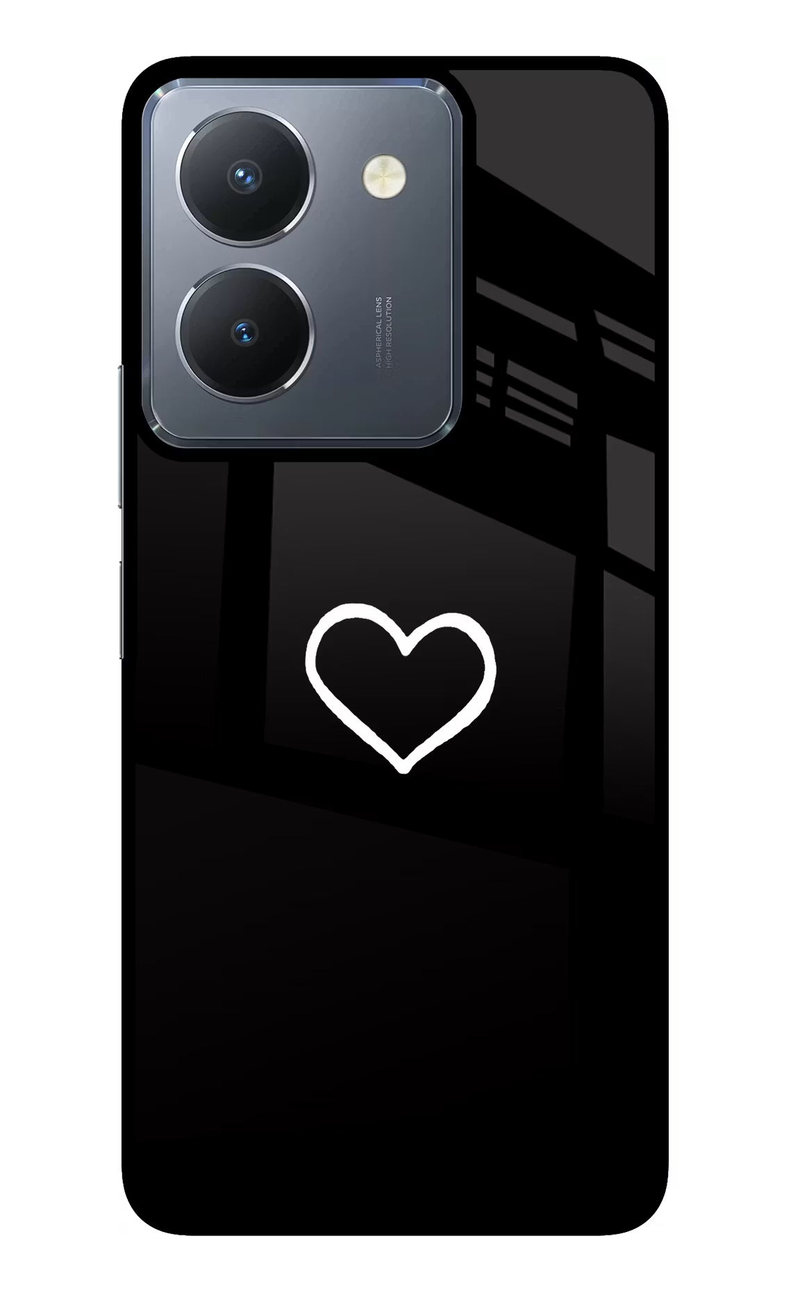 Heart Vivo Y36 Glass Case Back Cover by Casekaro