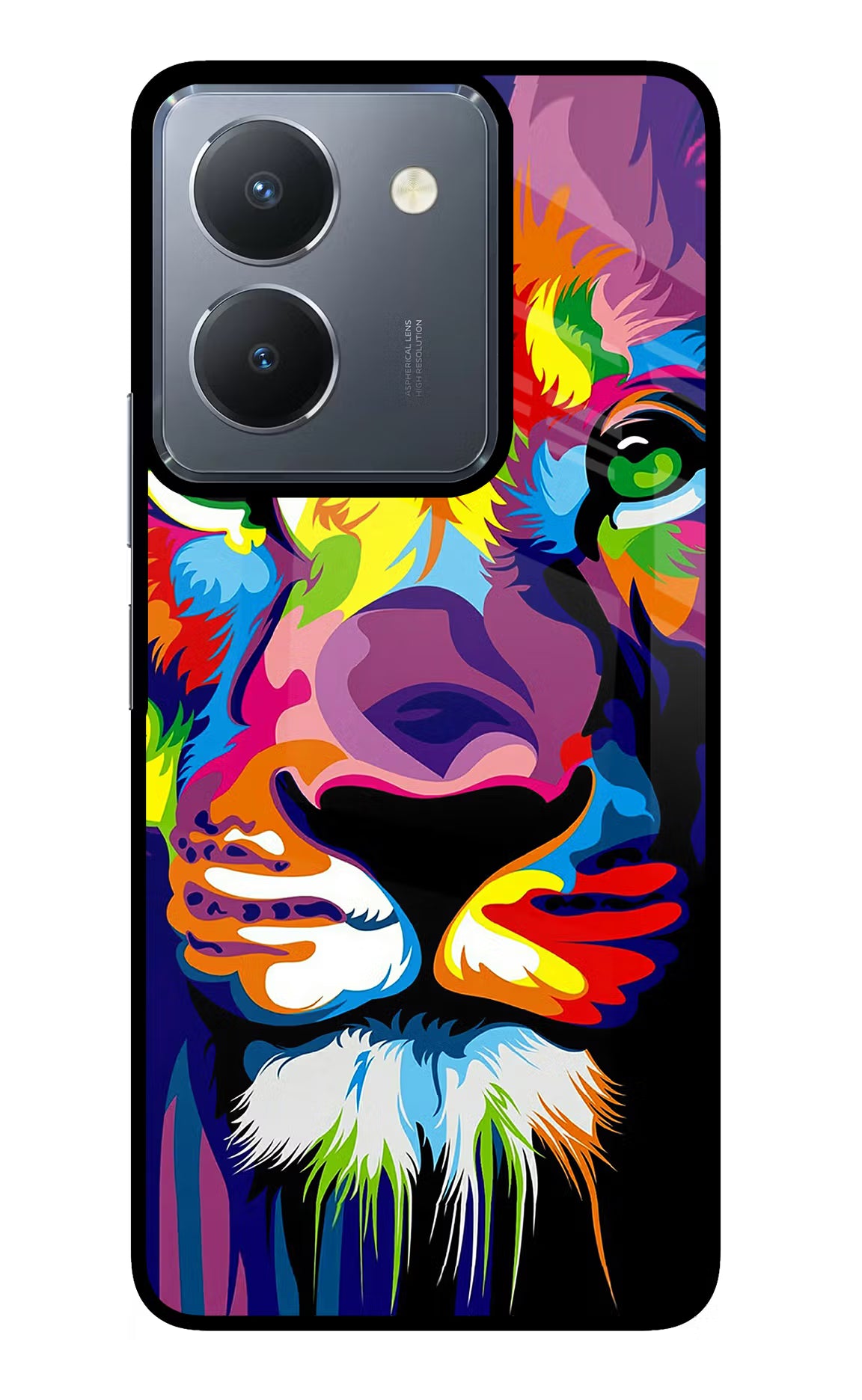 Lion Vivo Y36 Glass Case Back Cover by Casekaro