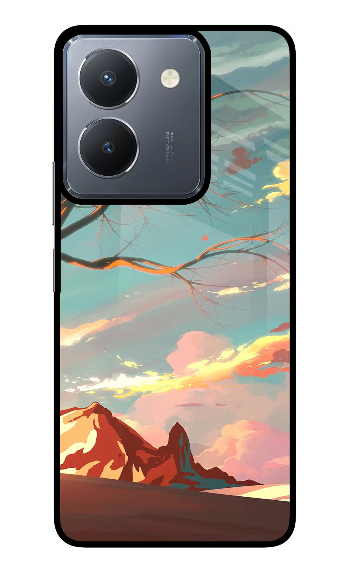 Scenery Vivo Y36 Glass Case Back Cover by Casekaro