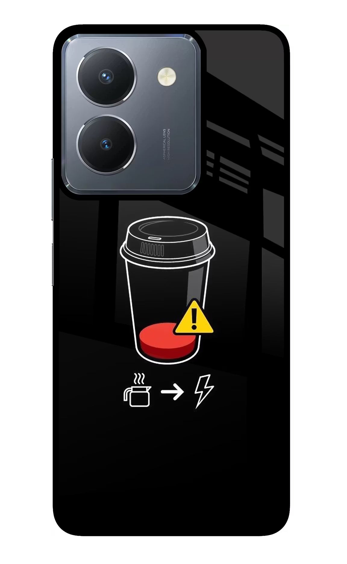 Coffee Vivo Y36 Glass Case Back Cover by Casekaro