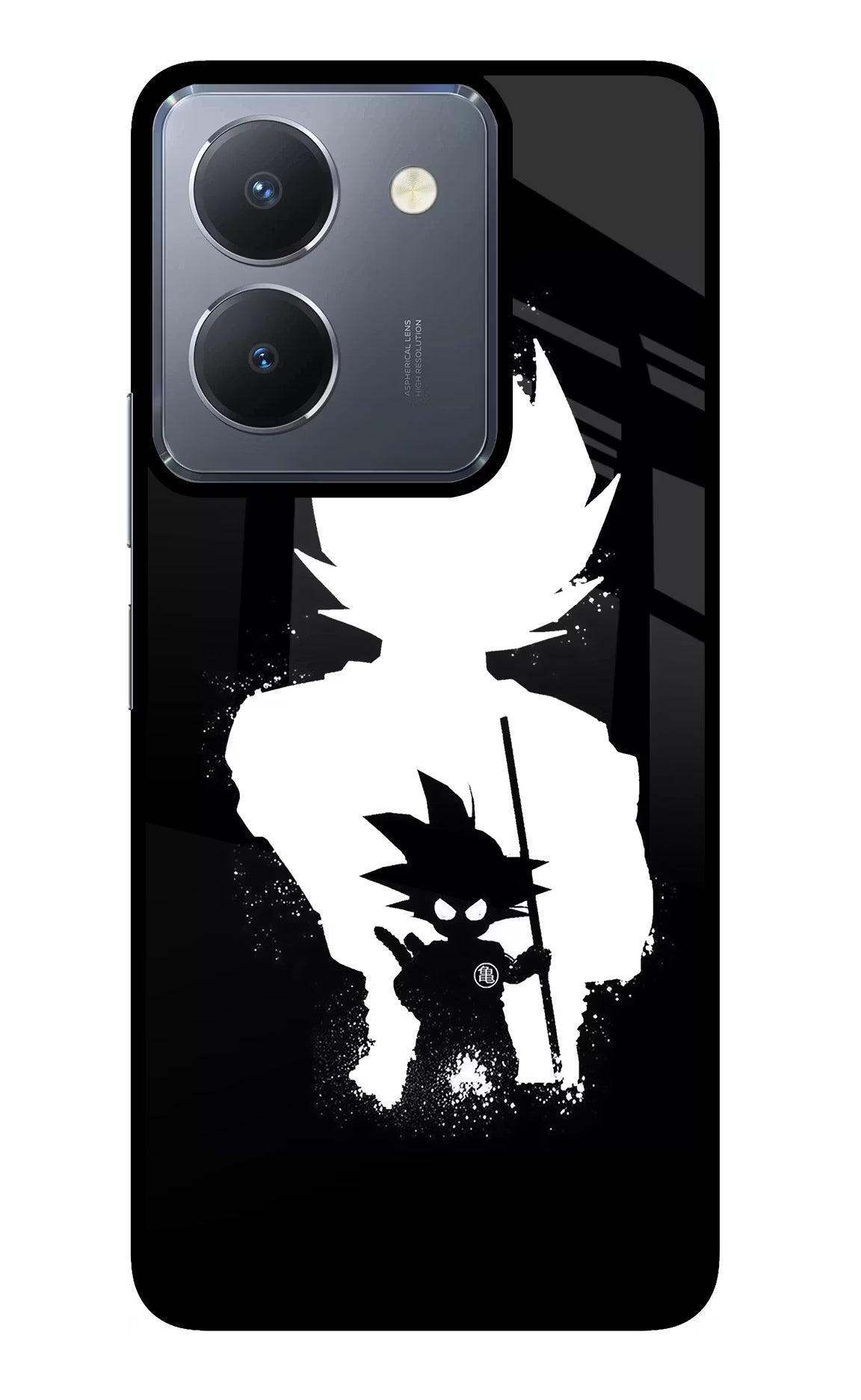 Goku Shadow Vivo Y36 Glass Case Back Cover by Casekaro