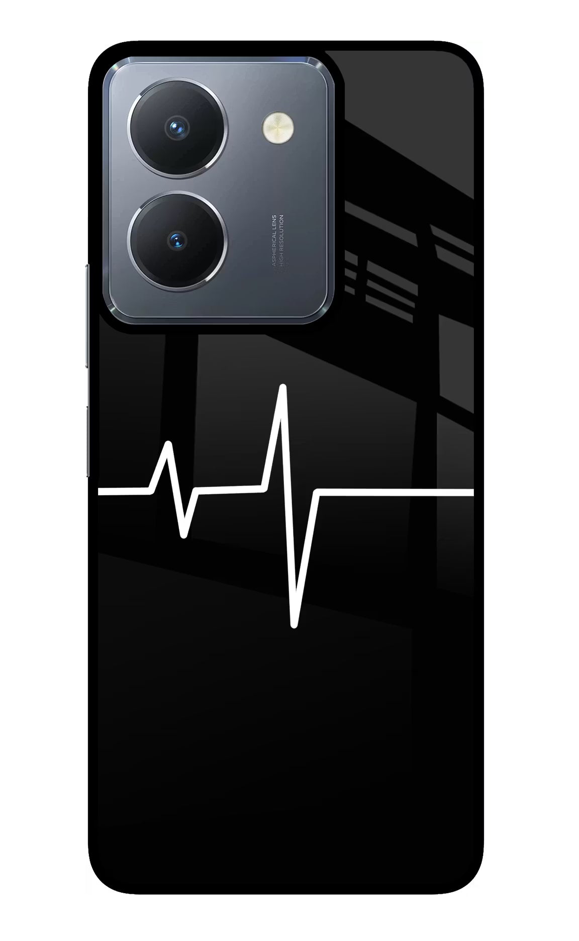 Heart Beats Vivo Y36 Glass Case Back Cover by Casekaro