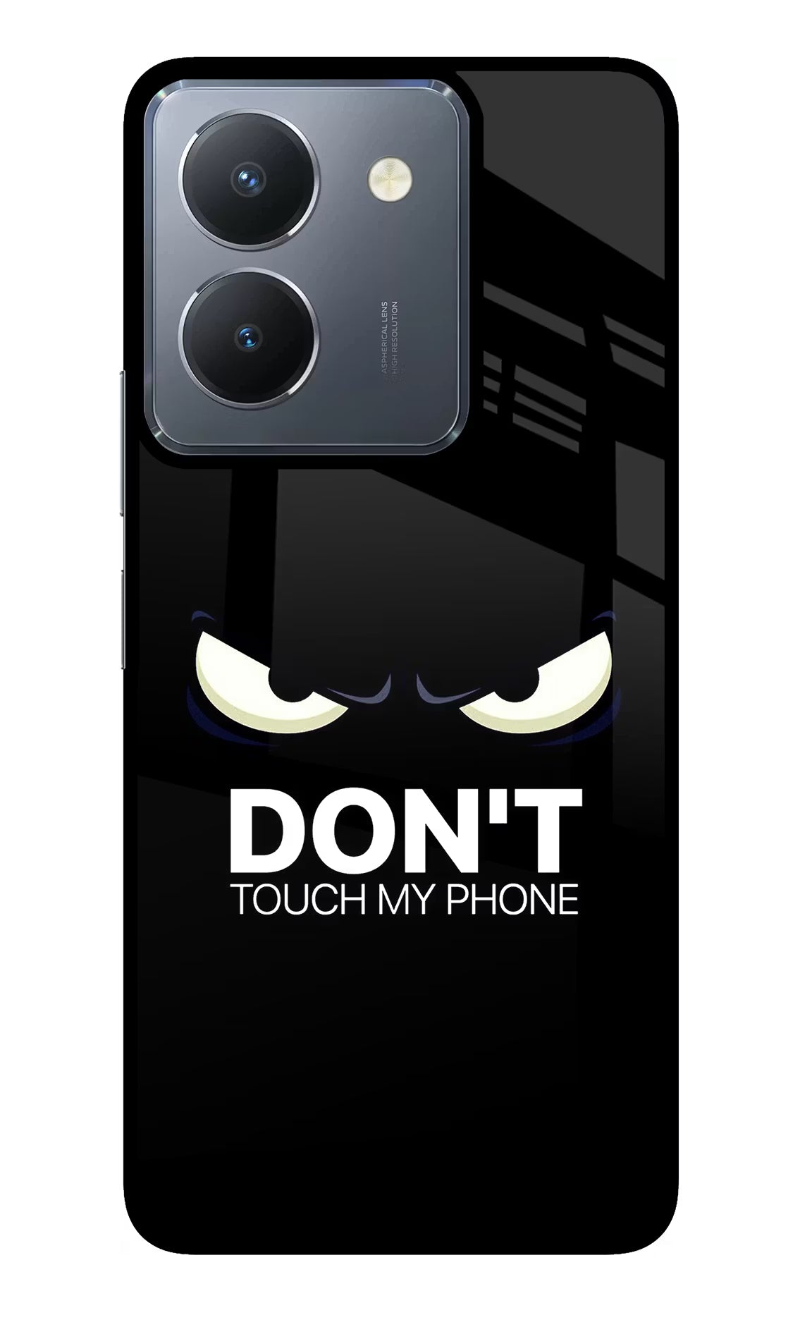 Don'T Touch My Phone Vivo Y36 Glass Case Back Cover by Casekaro