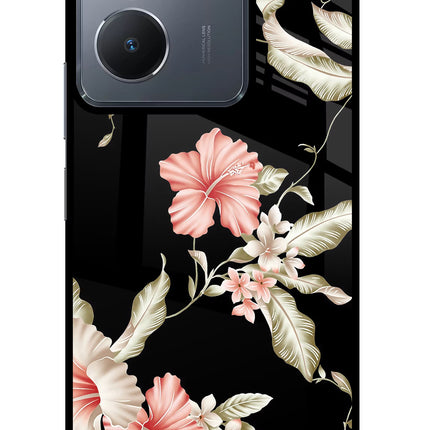 Flowers Vivo Y36 Glass Case Back Cover by Casekaro