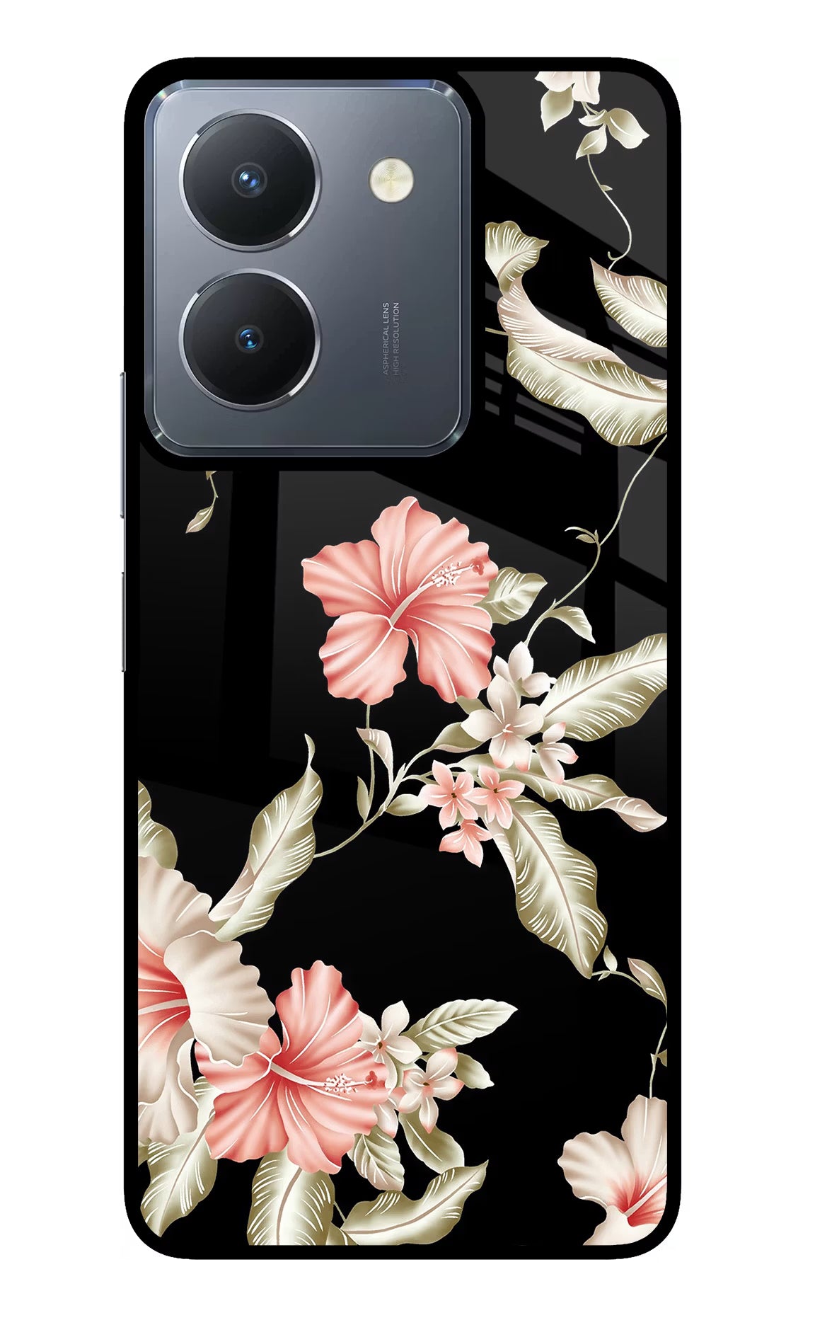 Flowers Vivo Y36 Glass Case Back Cover by Casekaro