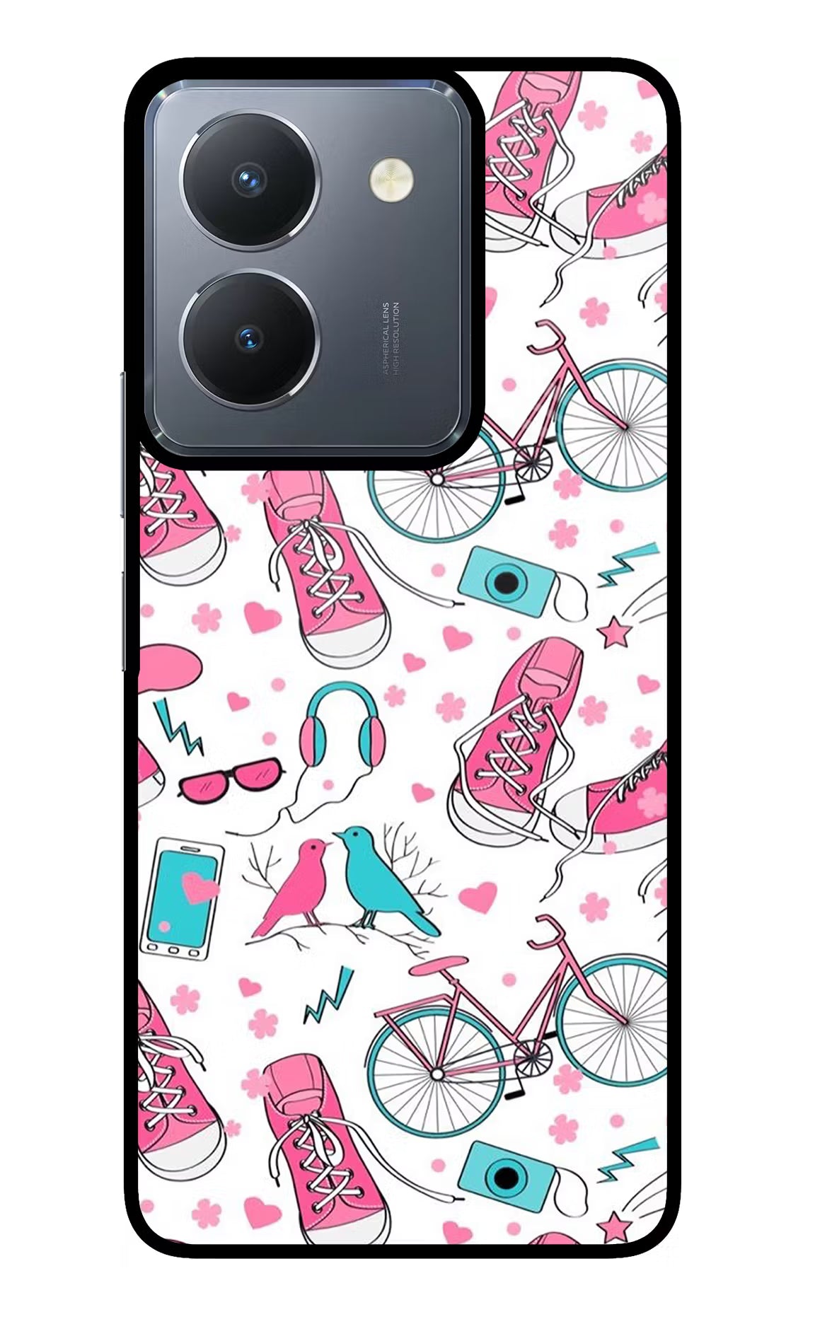 Artwork Vivo Y36 Glass Case Back Cover by Casekaro
