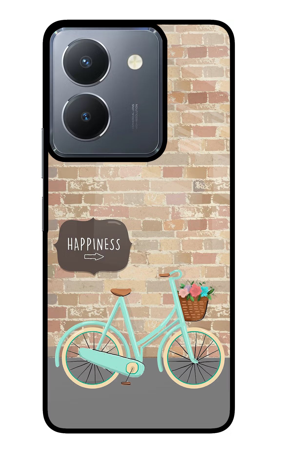 Happiness Artwork Vivo Y36 Glass Case Back Cover by Casekaro