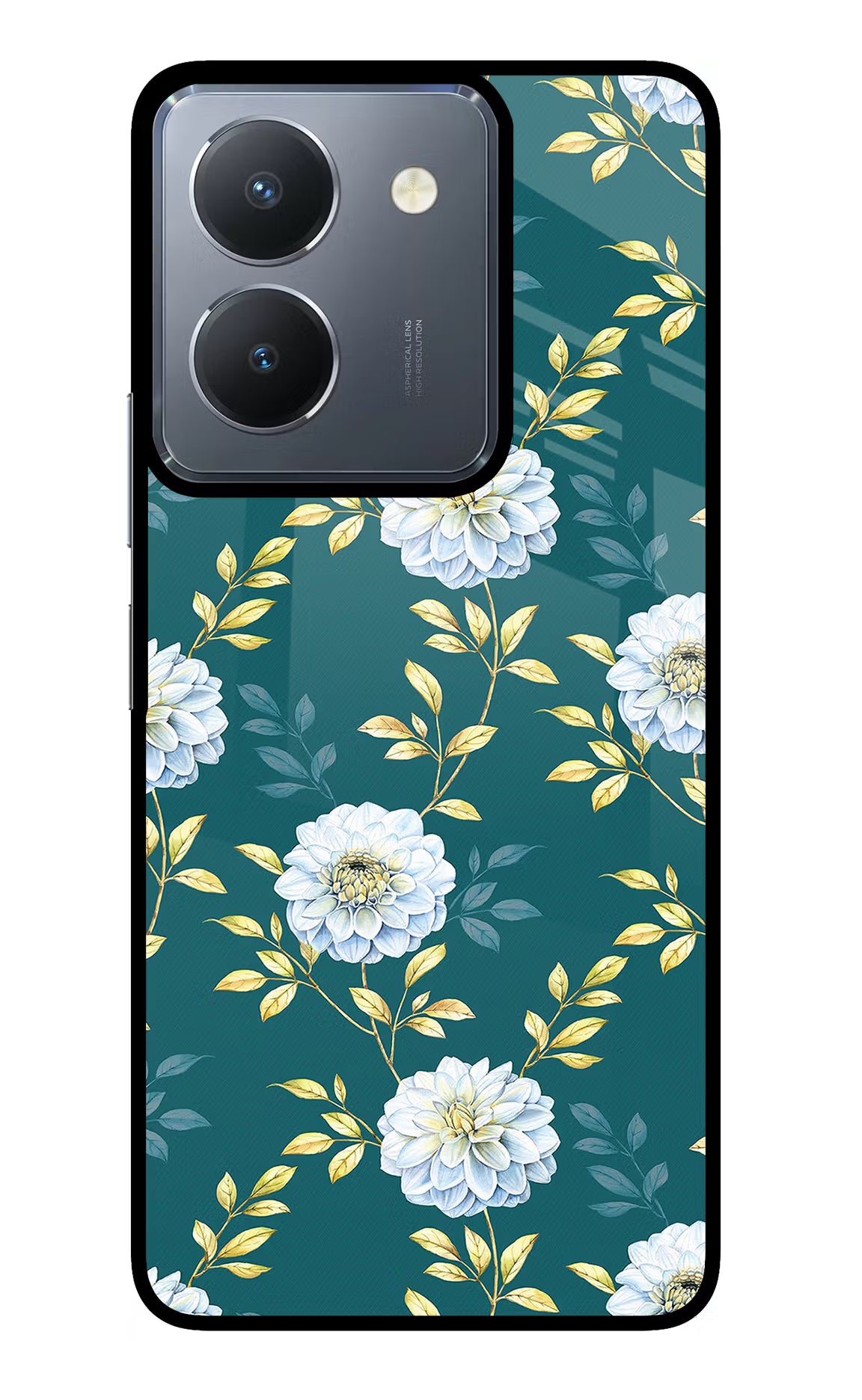 Flowers Vivo Y36 Glass Case