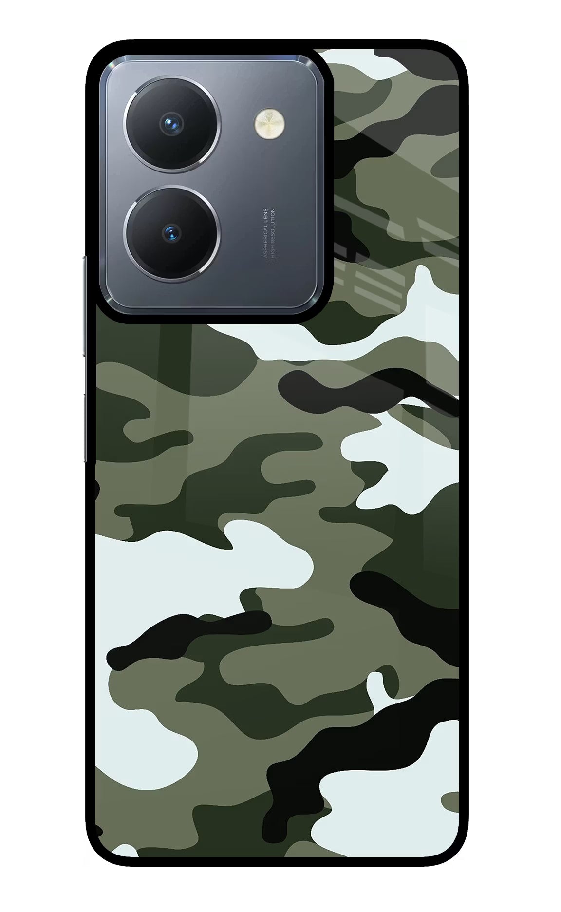 Camouflage Vivo Y36 Glass Case