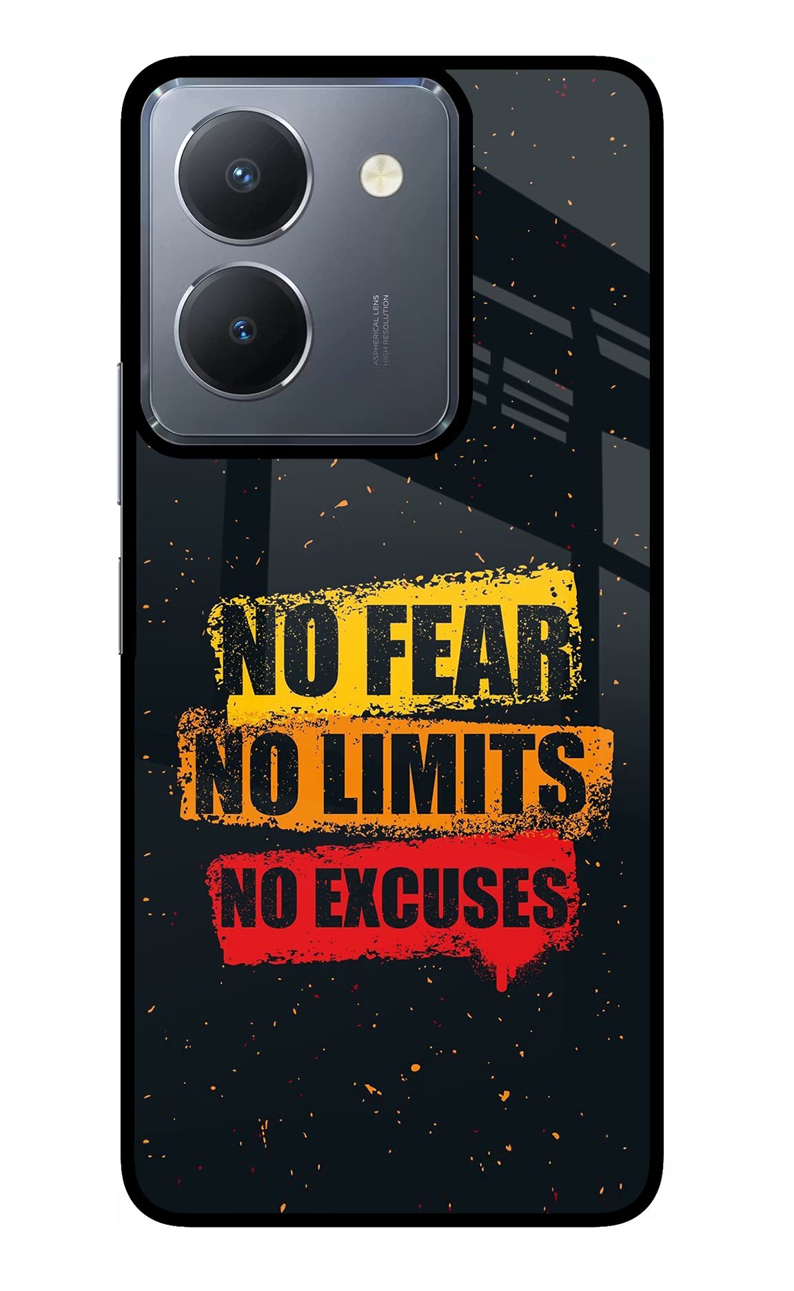 No Fear No Limits No Excuse Vivo Y36 Glass Case Back Cover by Casekaro