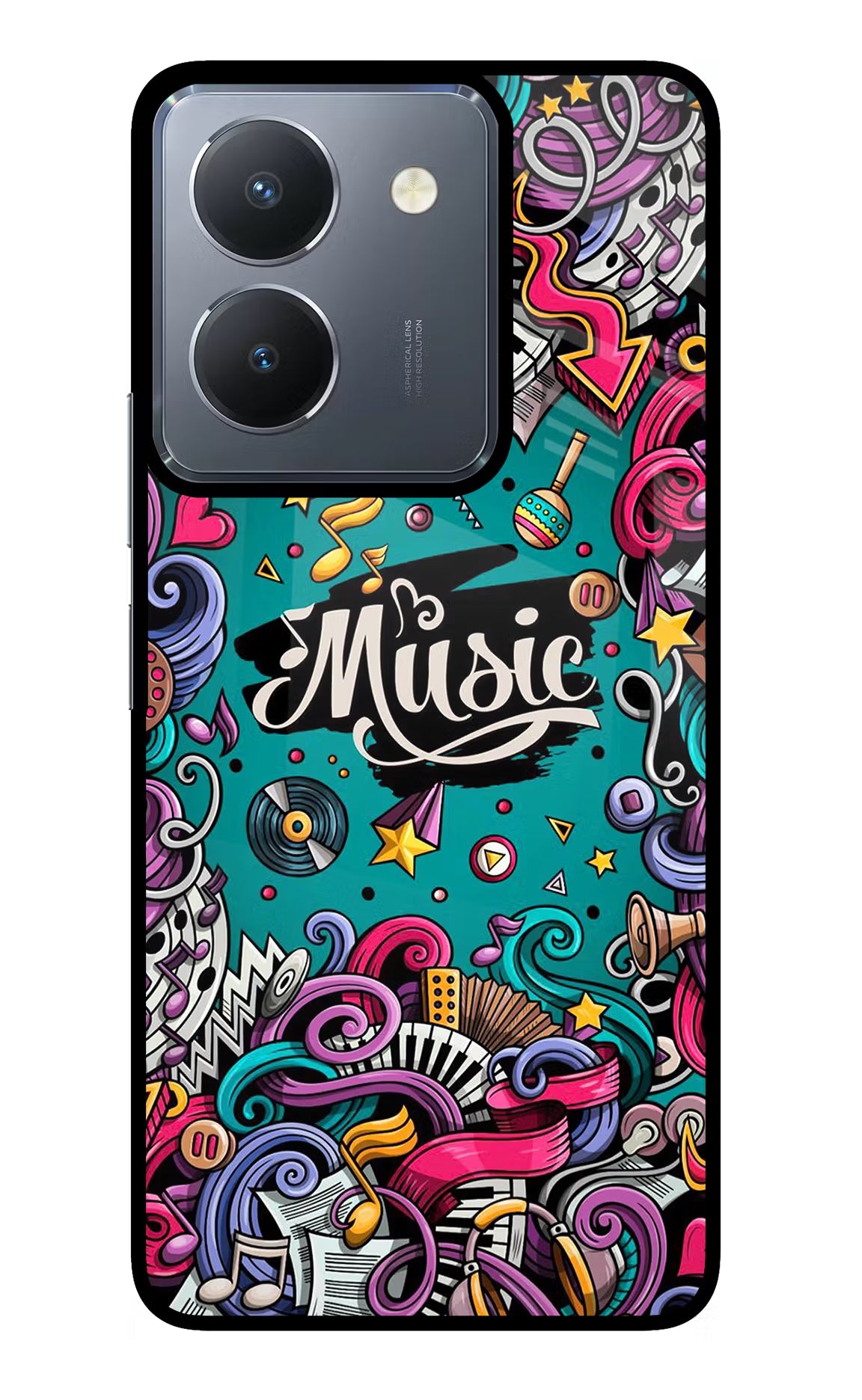 Music Graffiti Vivo Y36 Glass Case