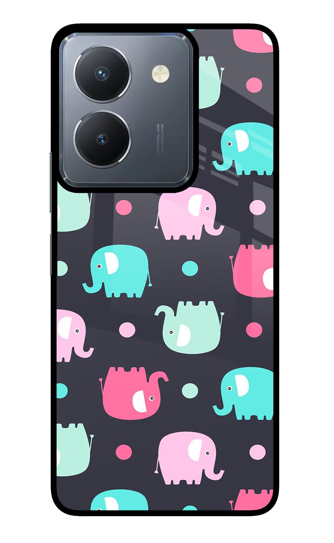 Elephants Vivo Y36 Glass Case