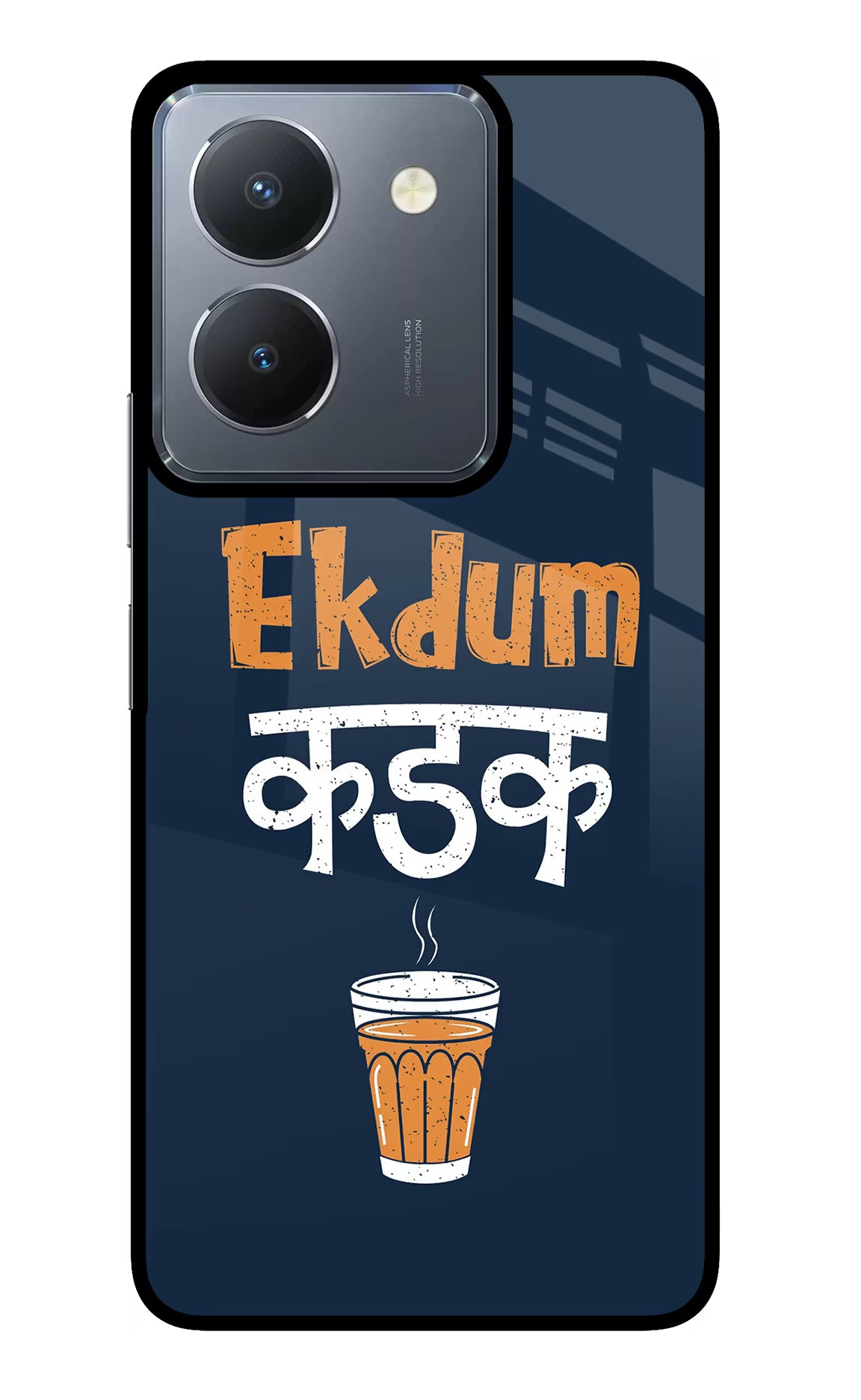 Ekdum Kadak Chai Vivo Y36 Glass Case Back Cover by Casekaro