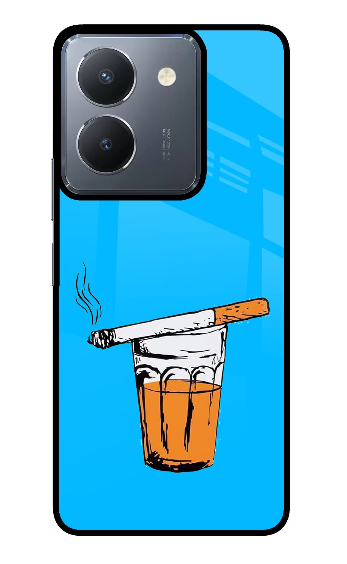 Chai Sutta Vivo Y36 Glass Case Back Cover by Casekaro