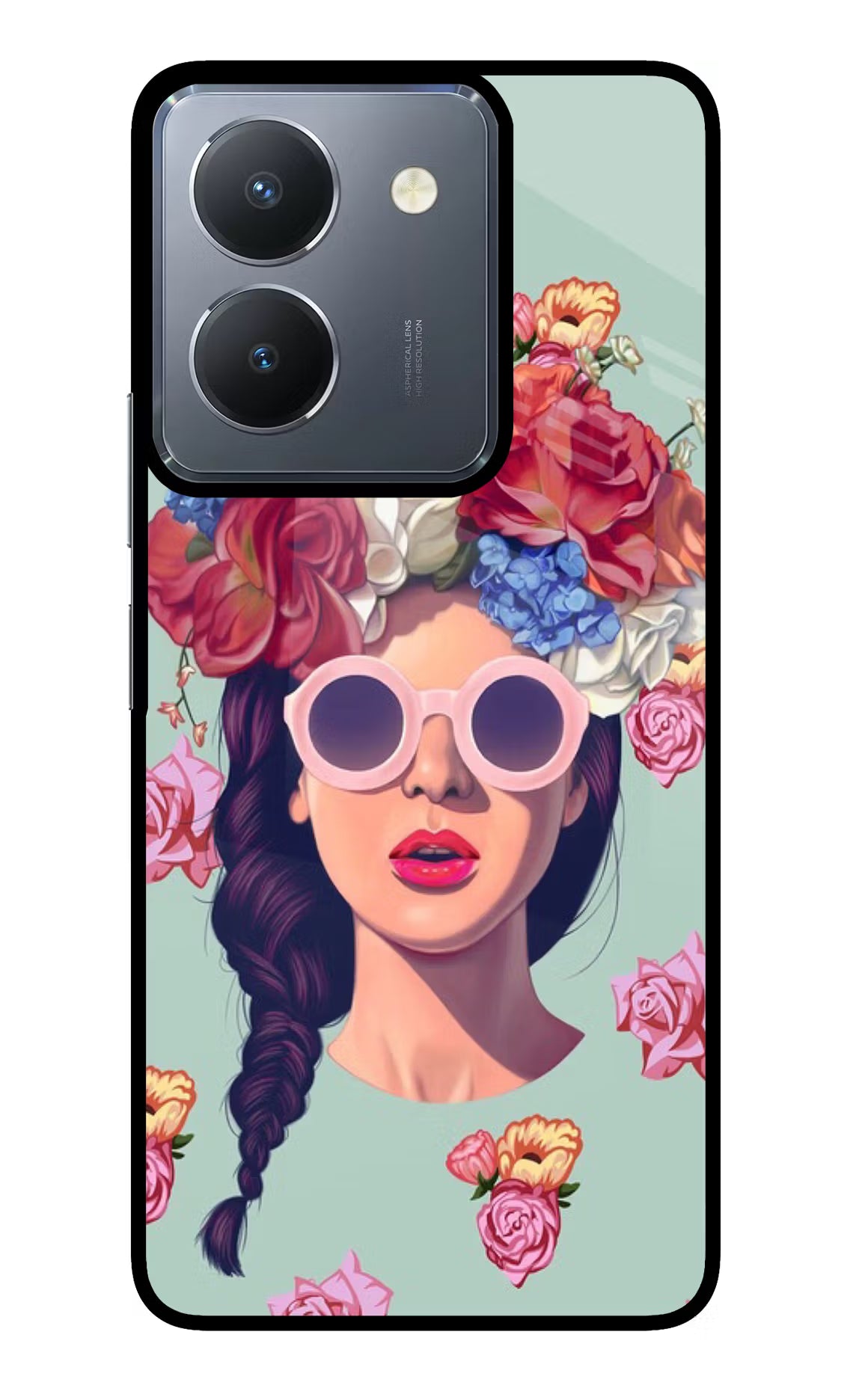 Pretty Girl Vivo Y36 Glass Case Back Cover by Casekaro