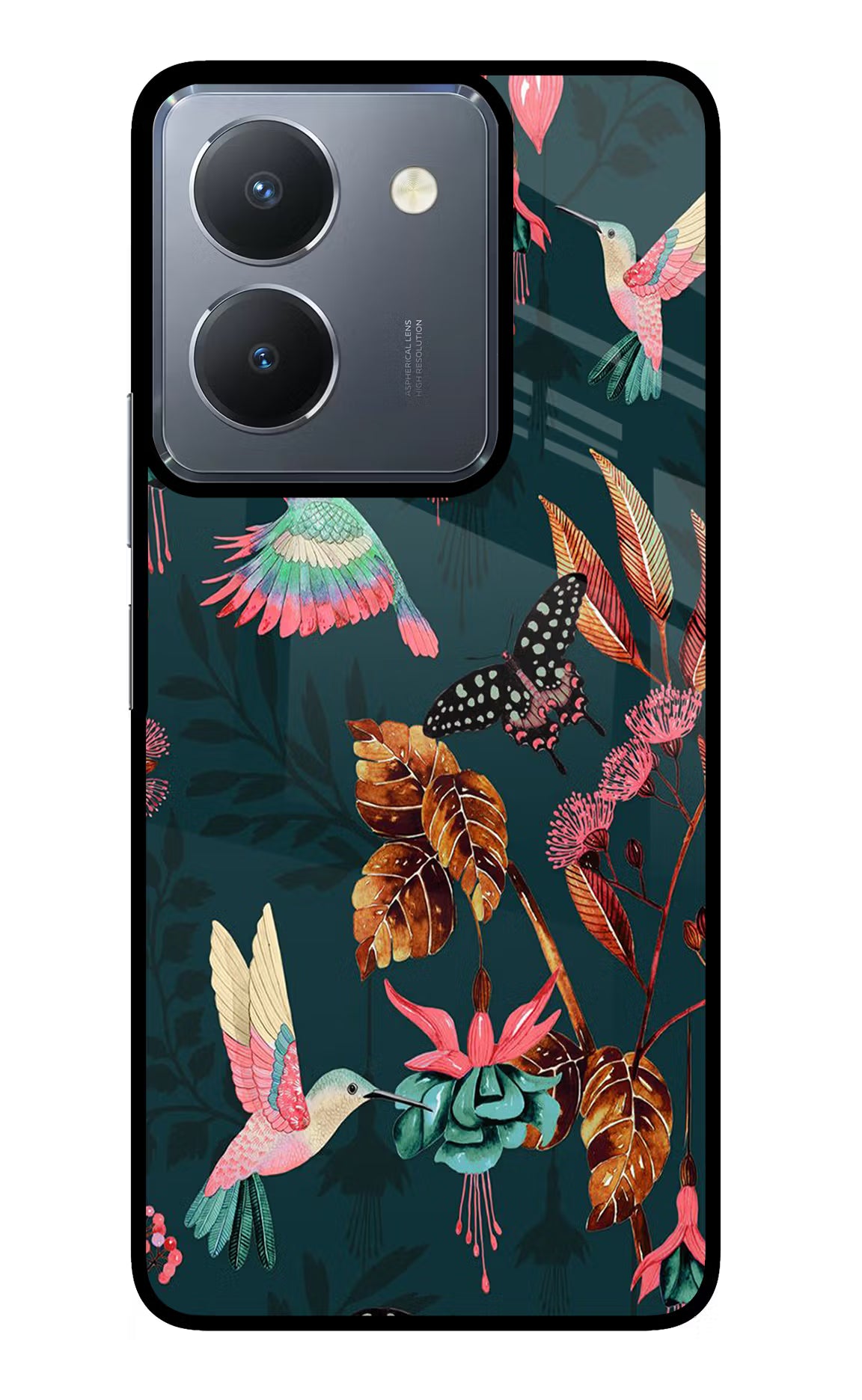 Birds Vivo Y36 Glass Case Back Cover by Casekaro
