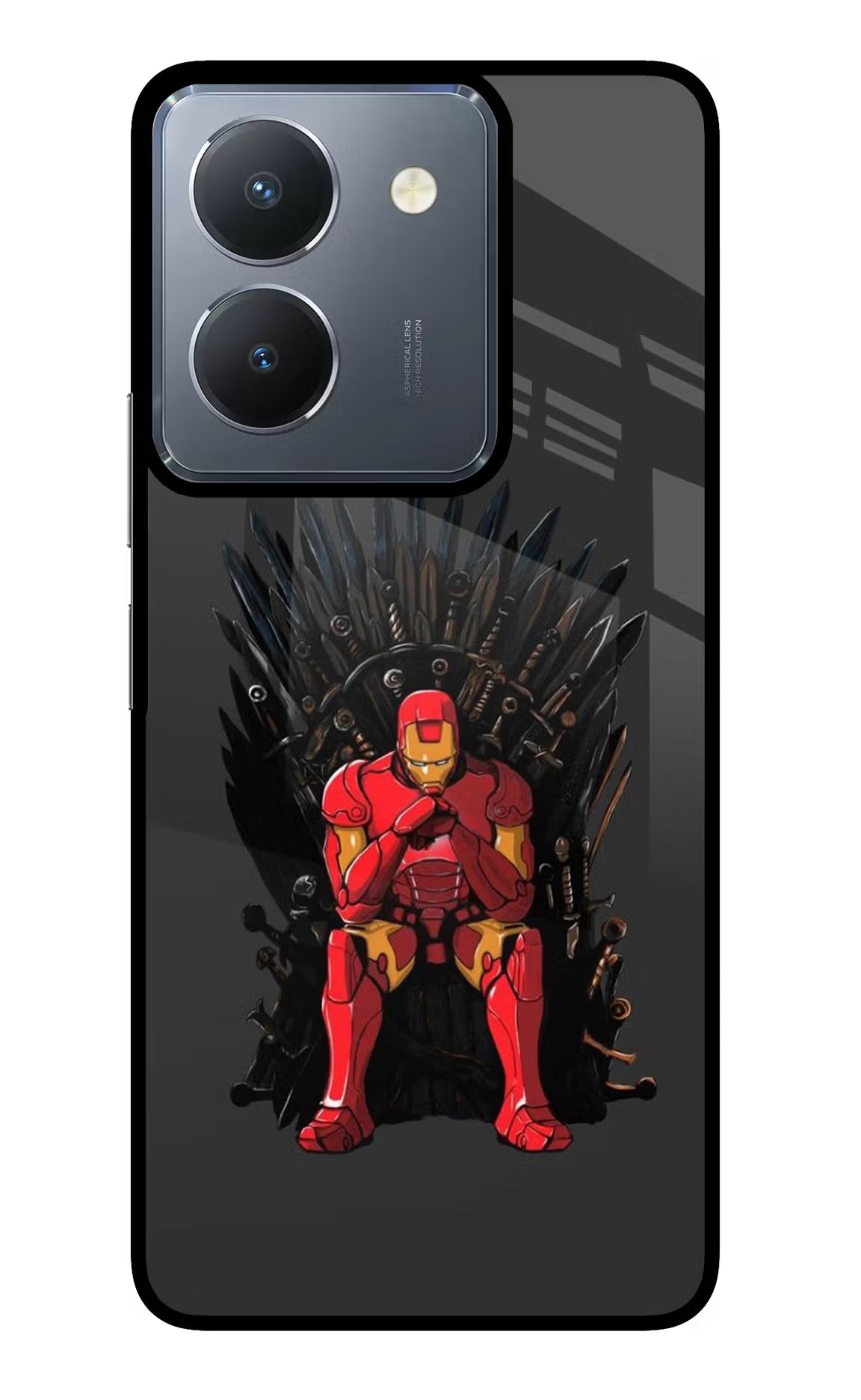 Ironman Throne Vivo Y36 Glass Case Back Cover by Casekaro