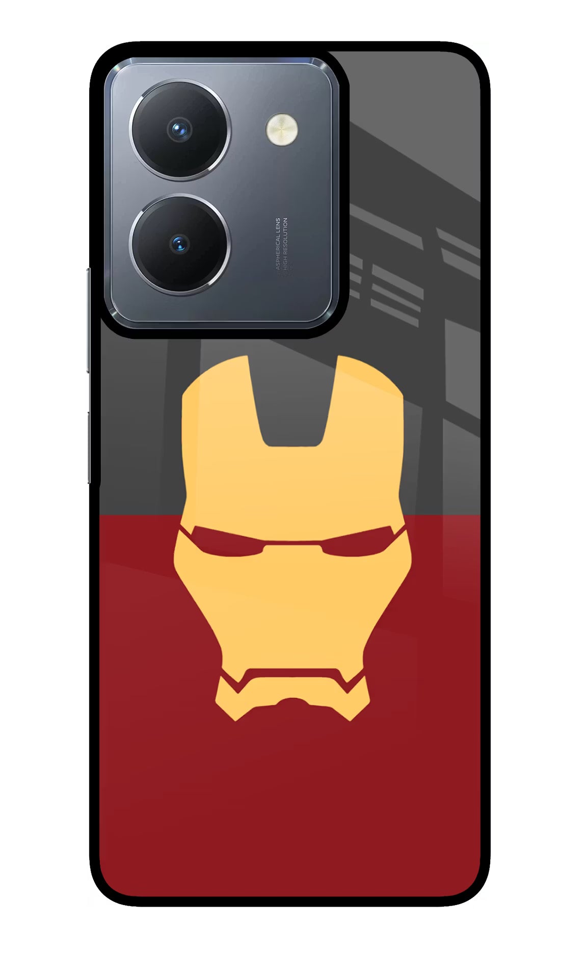 Ironman Vivo Y36 Glass Case Back Cover by Casekaro