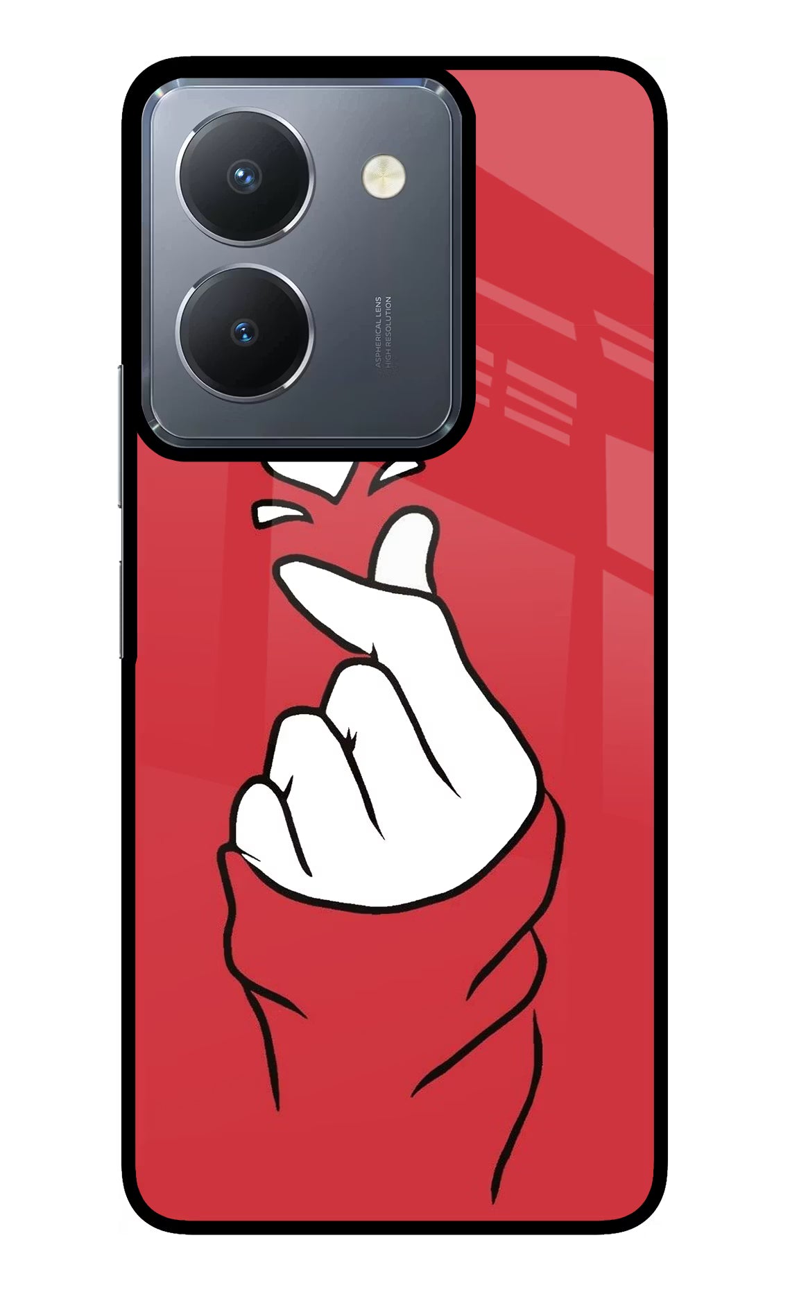 Korean Love Sign Vivo Y36 Glass Case Back Cover by Casekaro