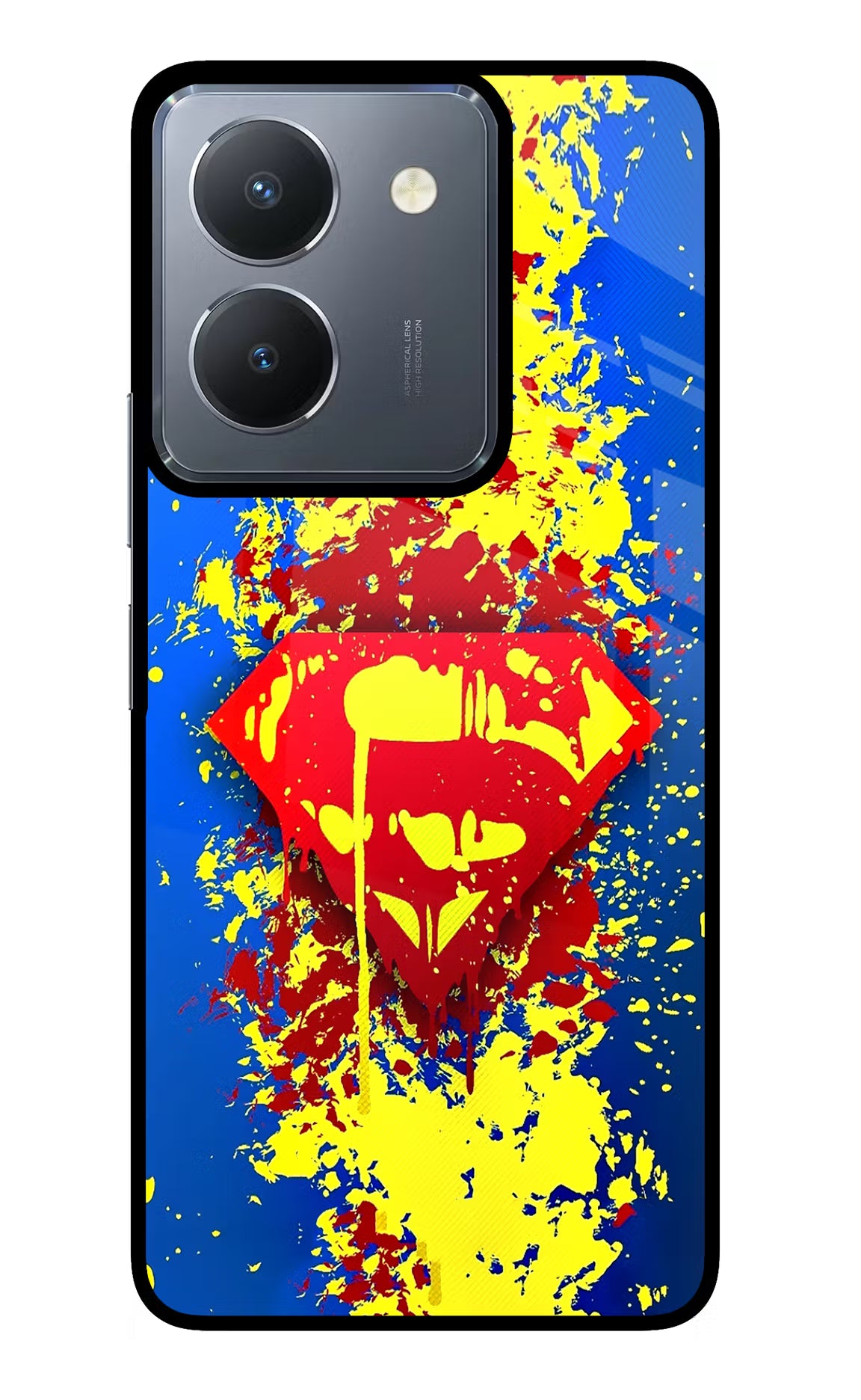 Superman logo Vivo Y36 Glass Case Back Cover by Casekaro