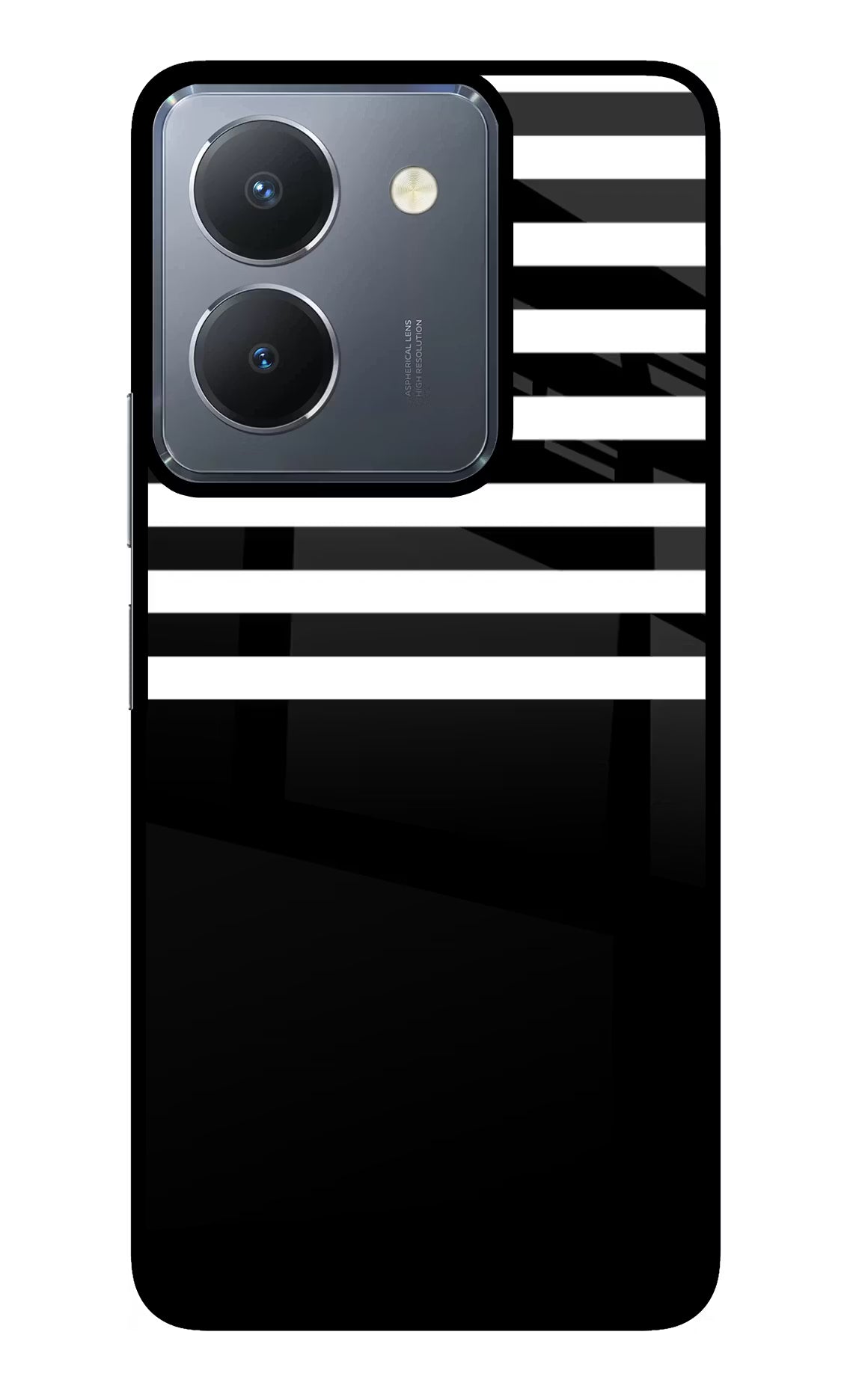 Black and White Print Vivo Y36 Glass Case