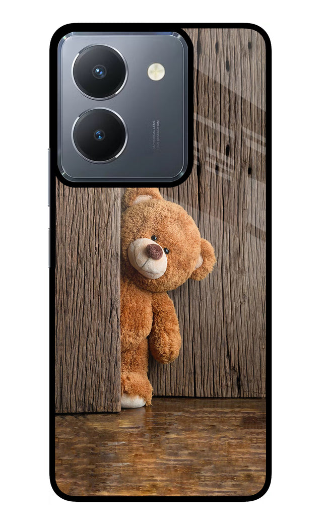 Teddy Wooden Vivo Y36 Glass Case Back Cover by Casekaro