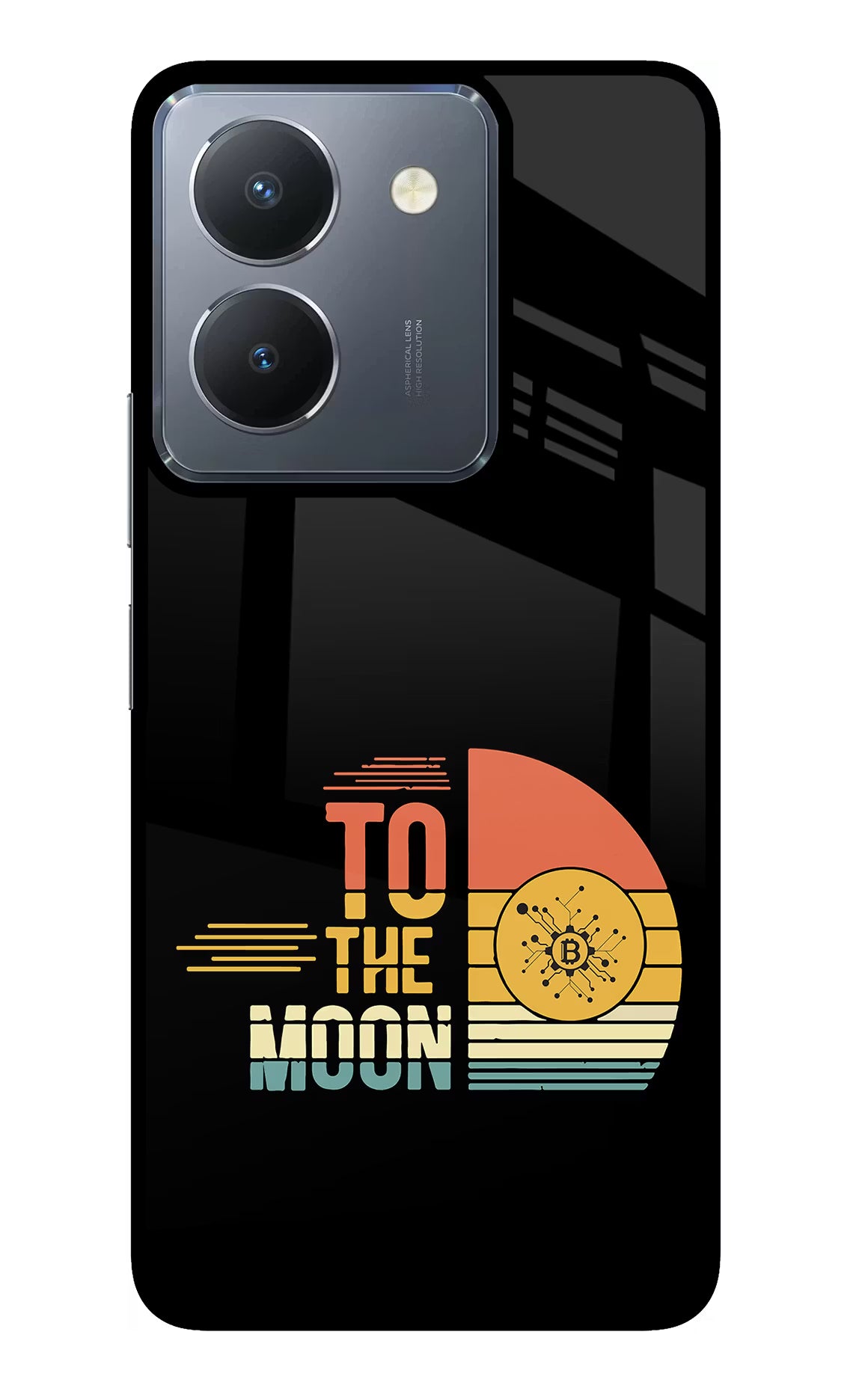 To the Moon Vivo Y36 Glass Case Back Cover by Casekaro