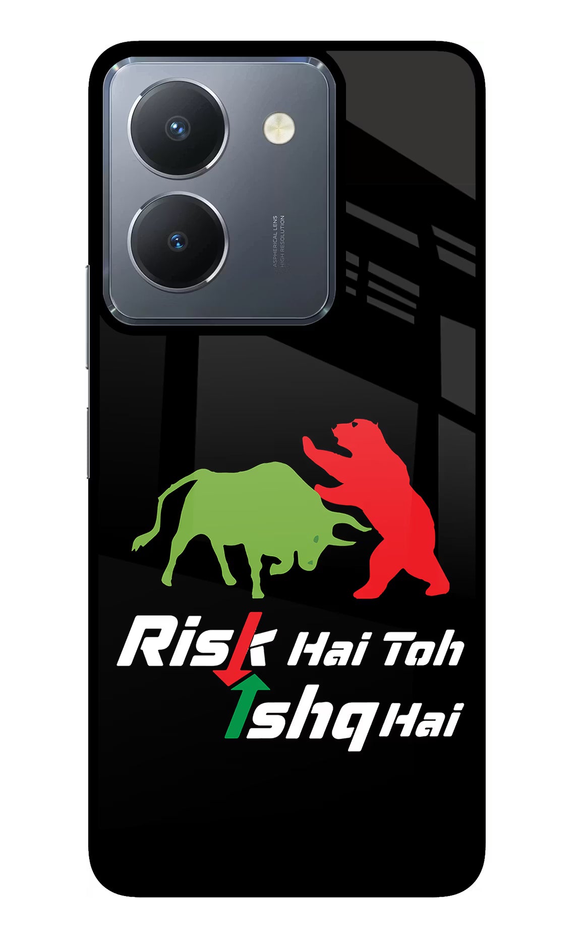 Risk Hai Toh Ishq Hai Vivo Y36 Glass Case Back Cover by Casekaro