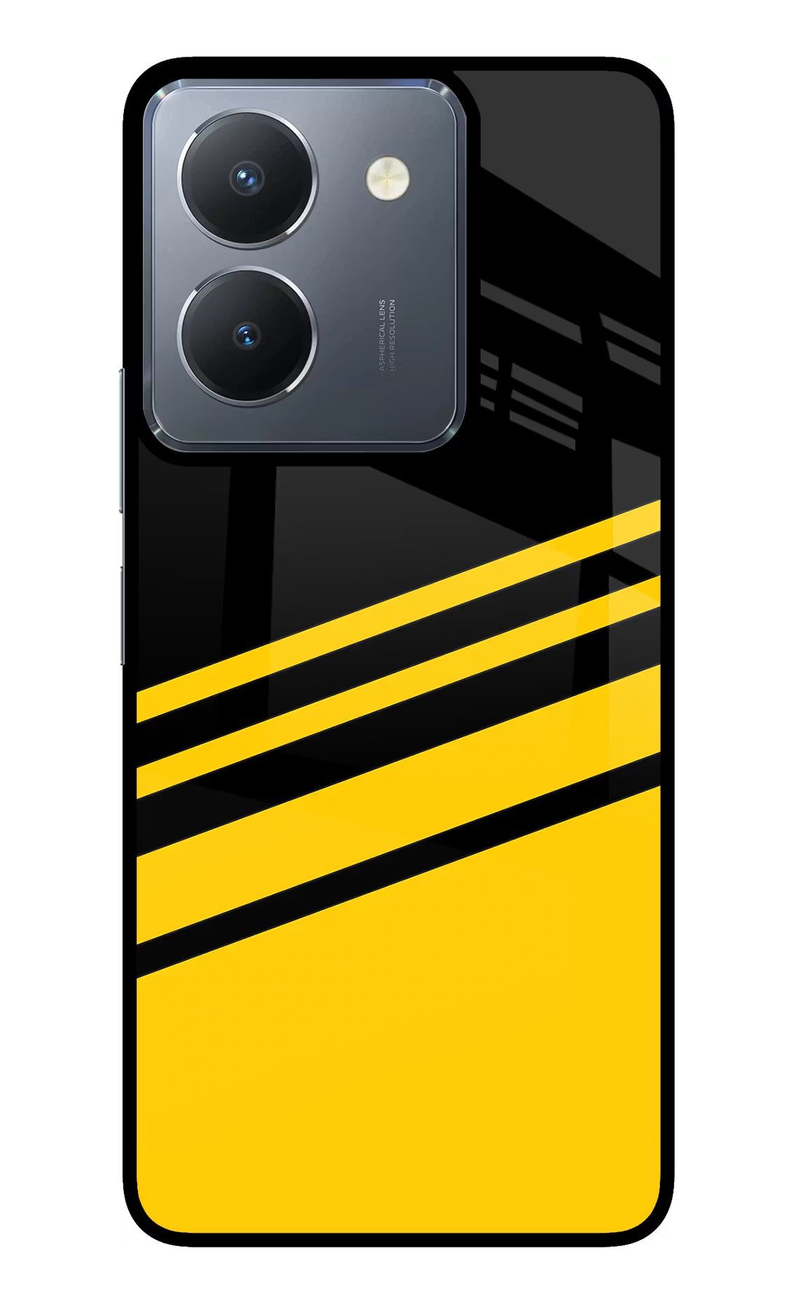 Yellow Shades Vivo Y36 Glass Case Back Cover by Casekaro