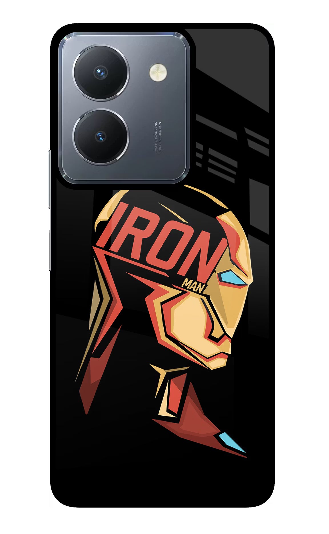 IronMan Vivo Y36 Glass Case Back Cover by Casekaro