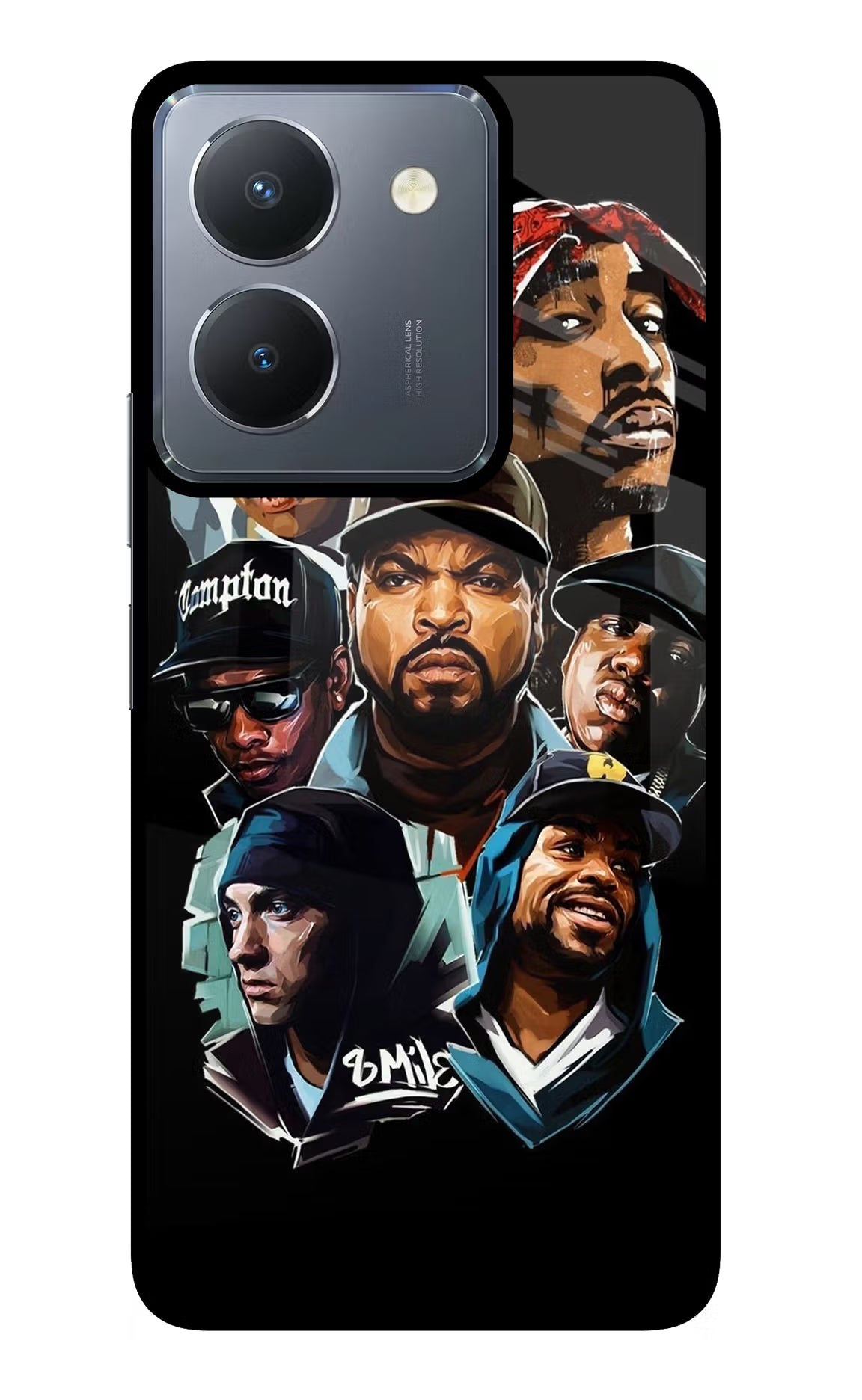 Rappers Vivo Y36 Glass Case Back Cover by Casekaro