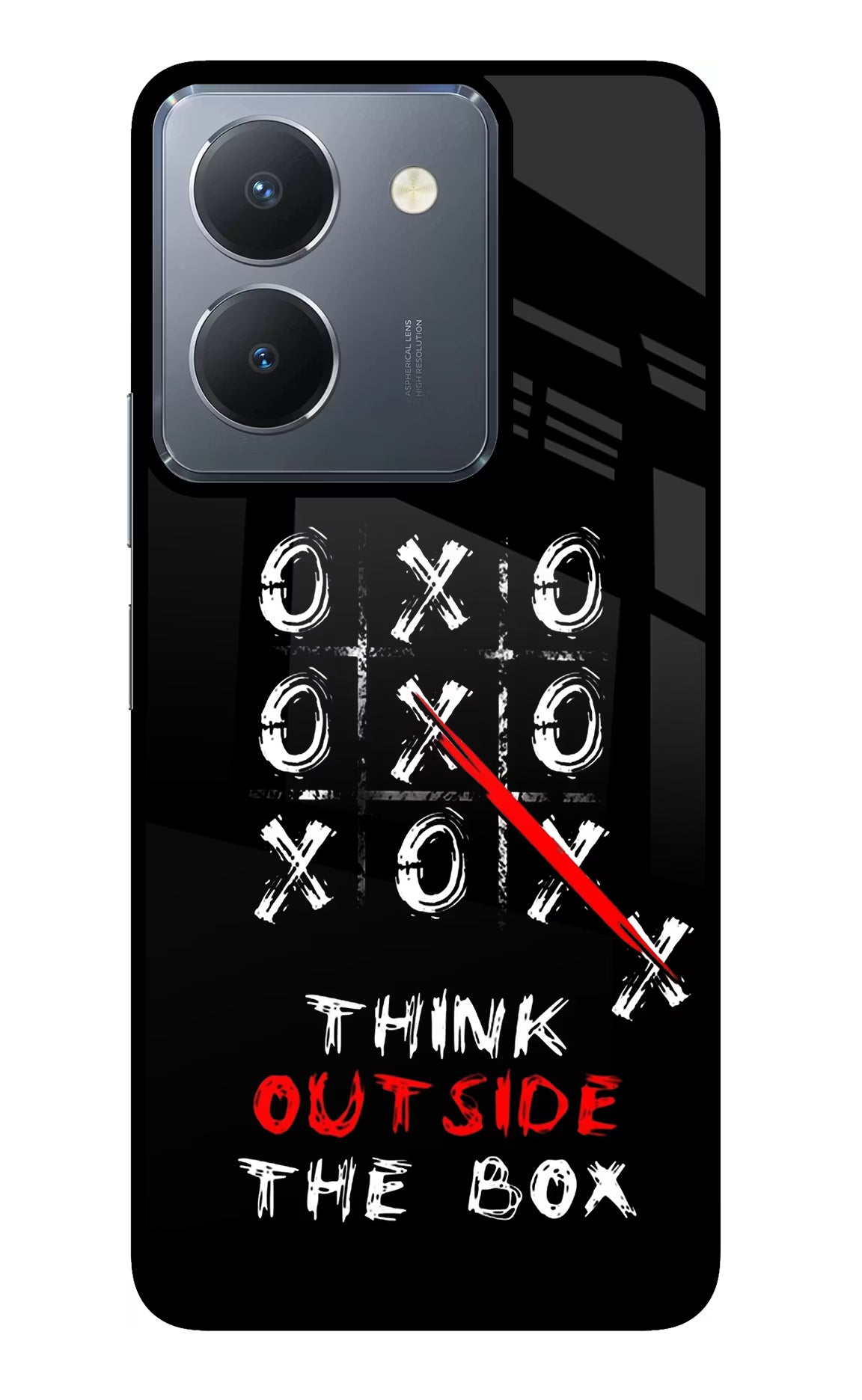 Think out of the BOX Vivo Y36 Glass Case Back Cover by Casekaro
