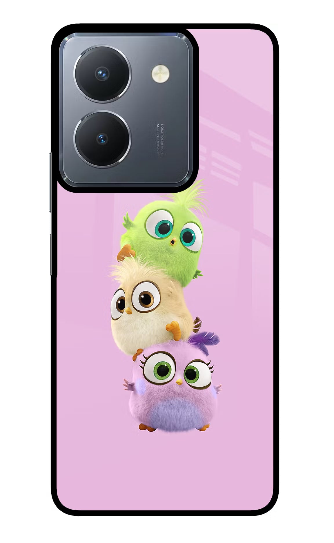 Cute Little Birds Vivo Y36 Glass Case Back Cover by Casekaro