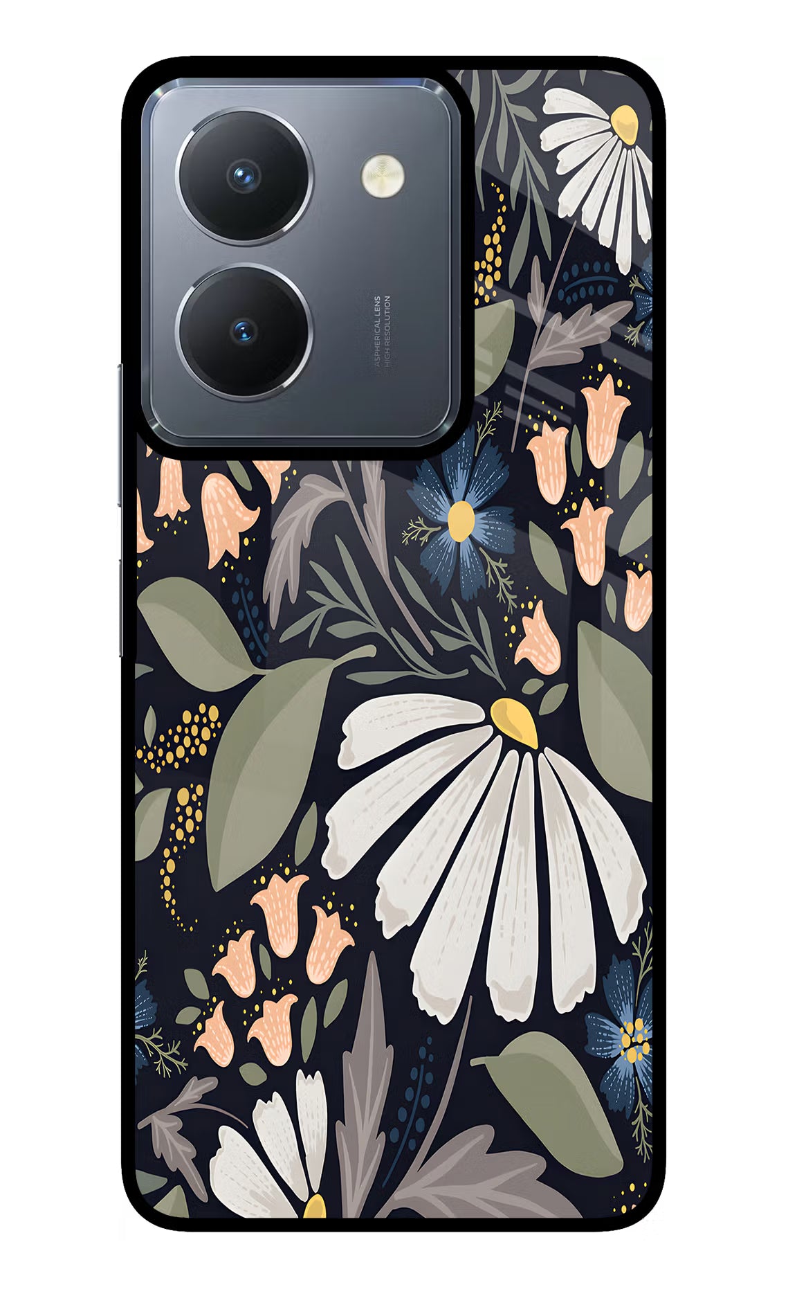 Flowers Art Vivo Y36 Glass Case Back Cover by Casekaro