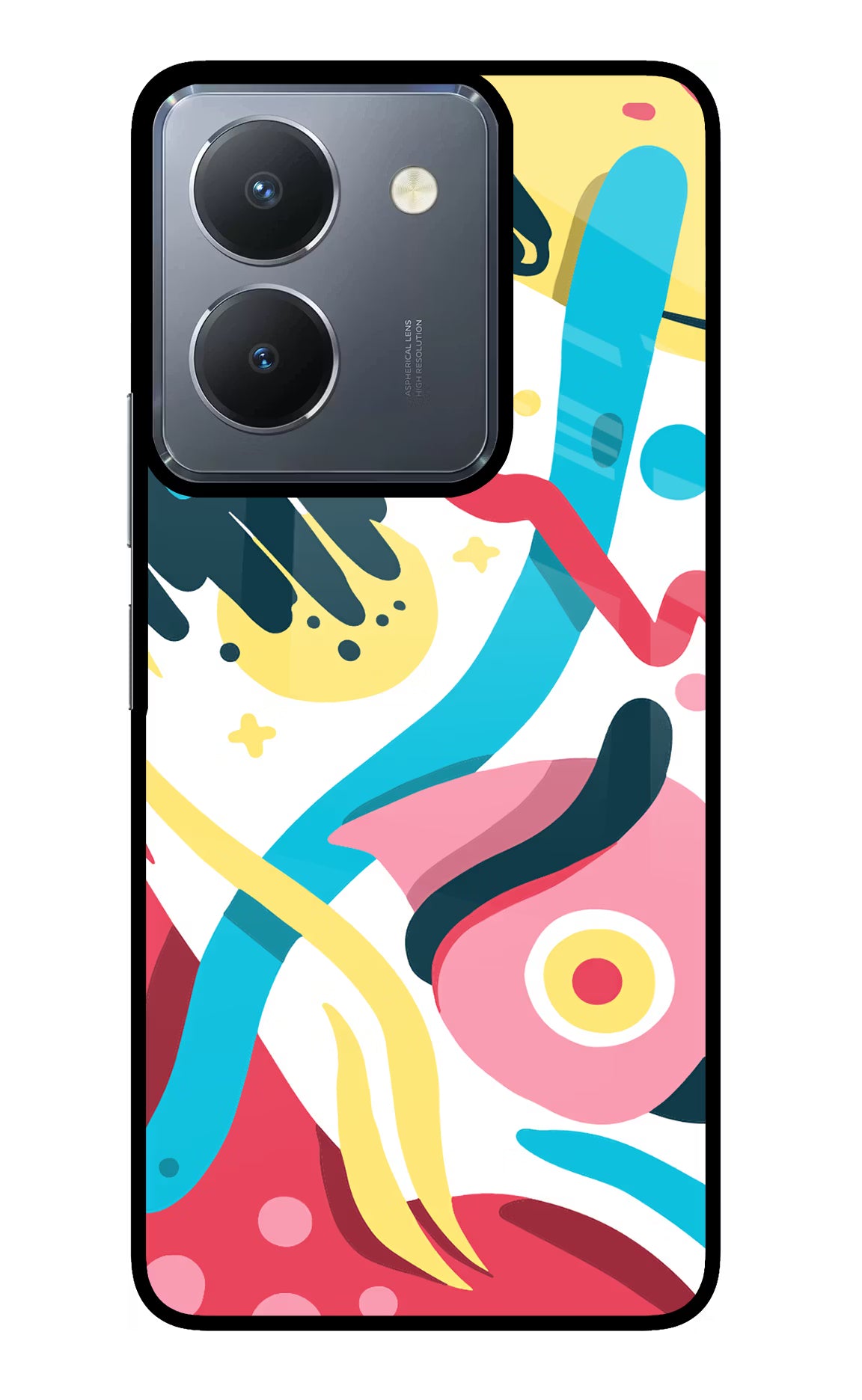 Trippy Vivo Y36 Glass Case Back Cover by Casekaro