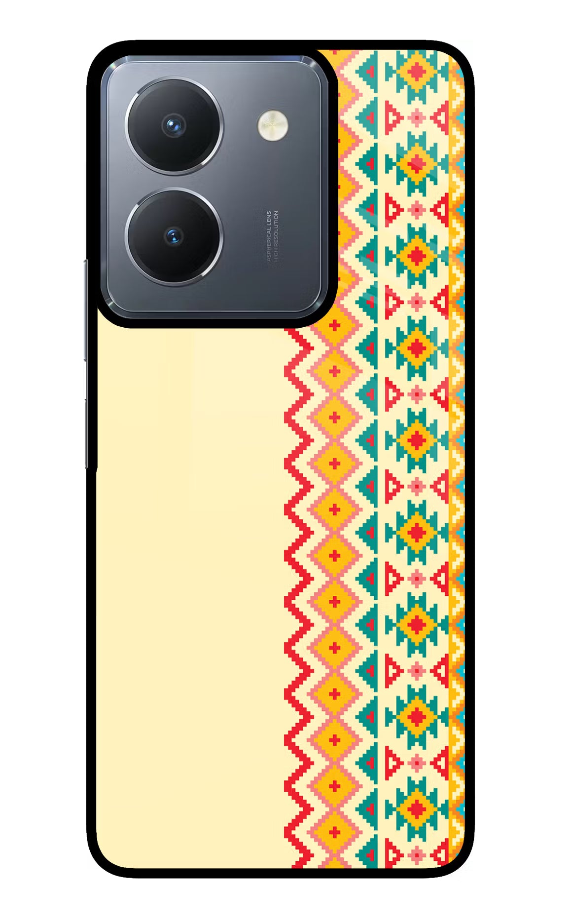 Ethnic Seamless Vivo Y36 Glass Case Back Cover by Casekaro